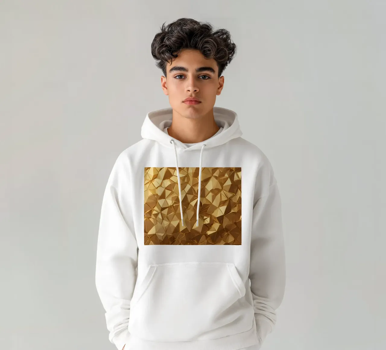 Sfondo con forme geometriche astratte dorate felpa con cappuccio da DesignDoodle