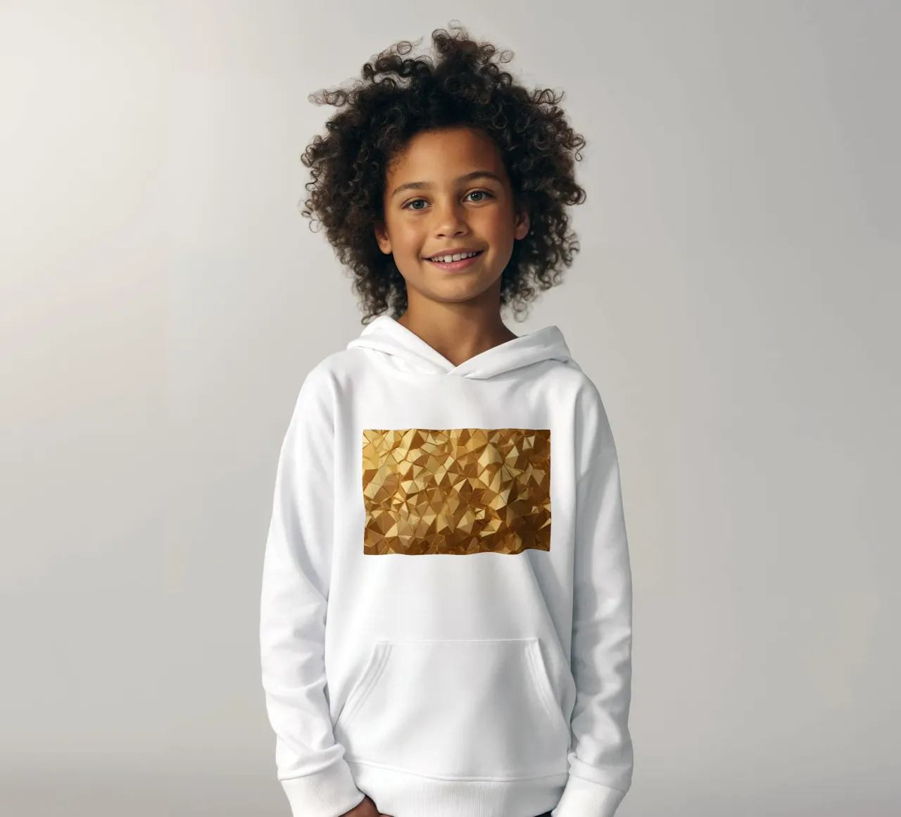 Sfondo con forme geometriche astratte dorate felpa bambino con cappuccio da DesignDoodle
