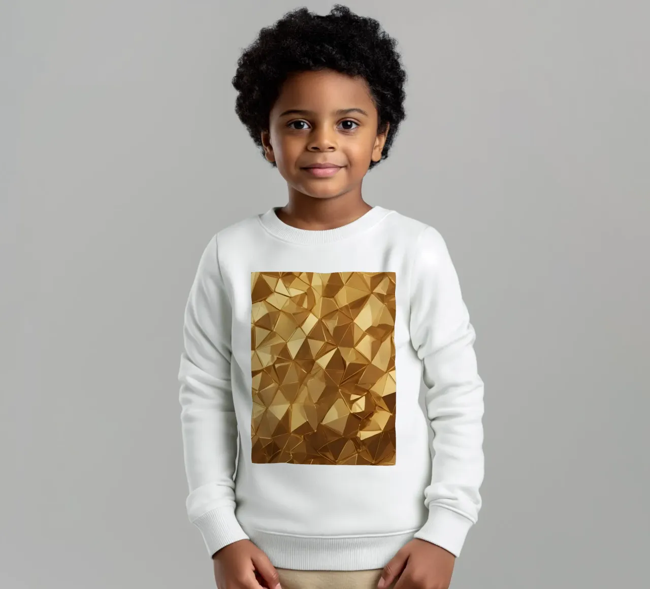 Sfondo con forme geometriche astratte dorate felpa bambino da DesignDoodle