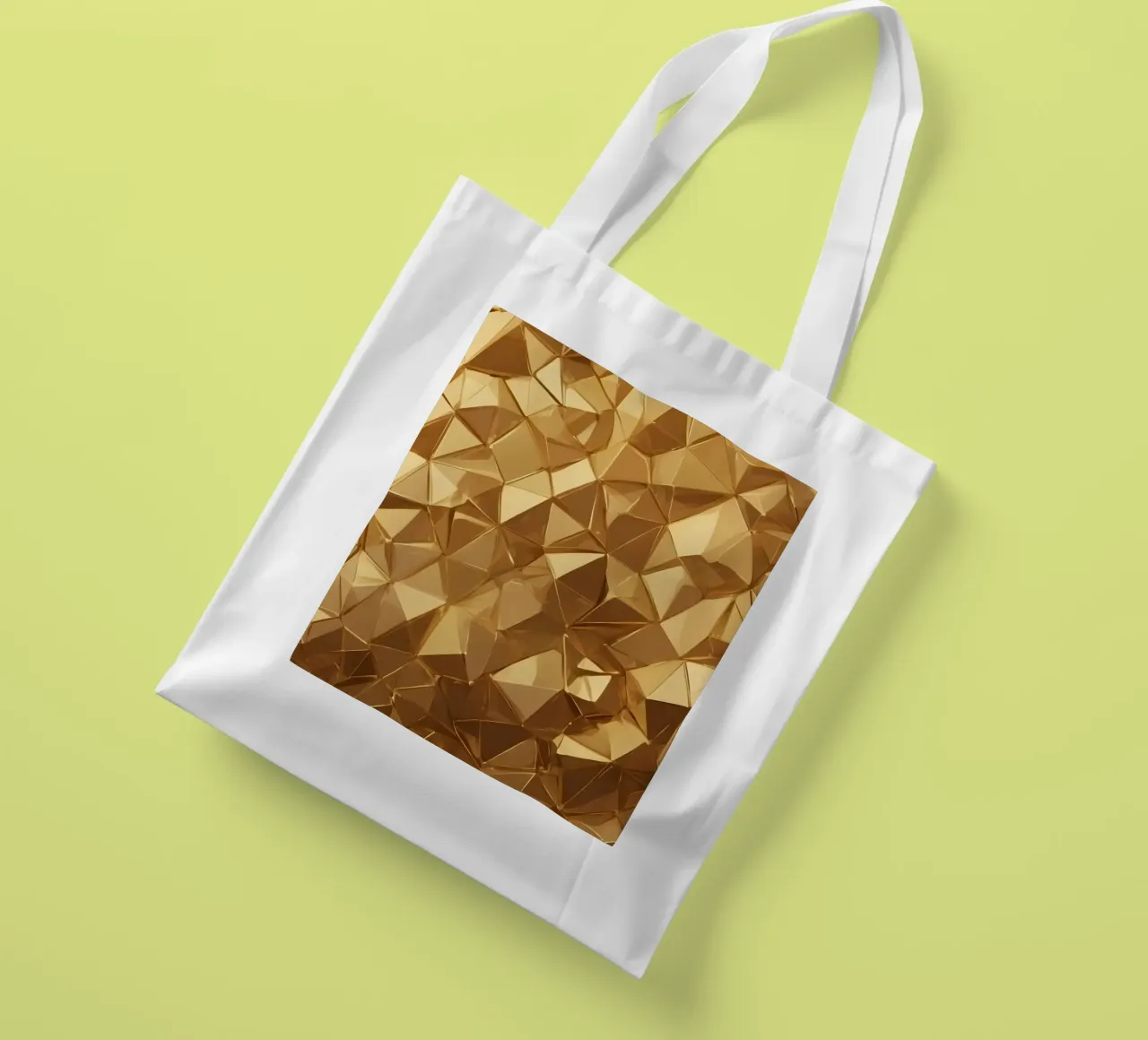 Sfondo con forme geometriche astratte dorate borsa in juta da DesignDoodle