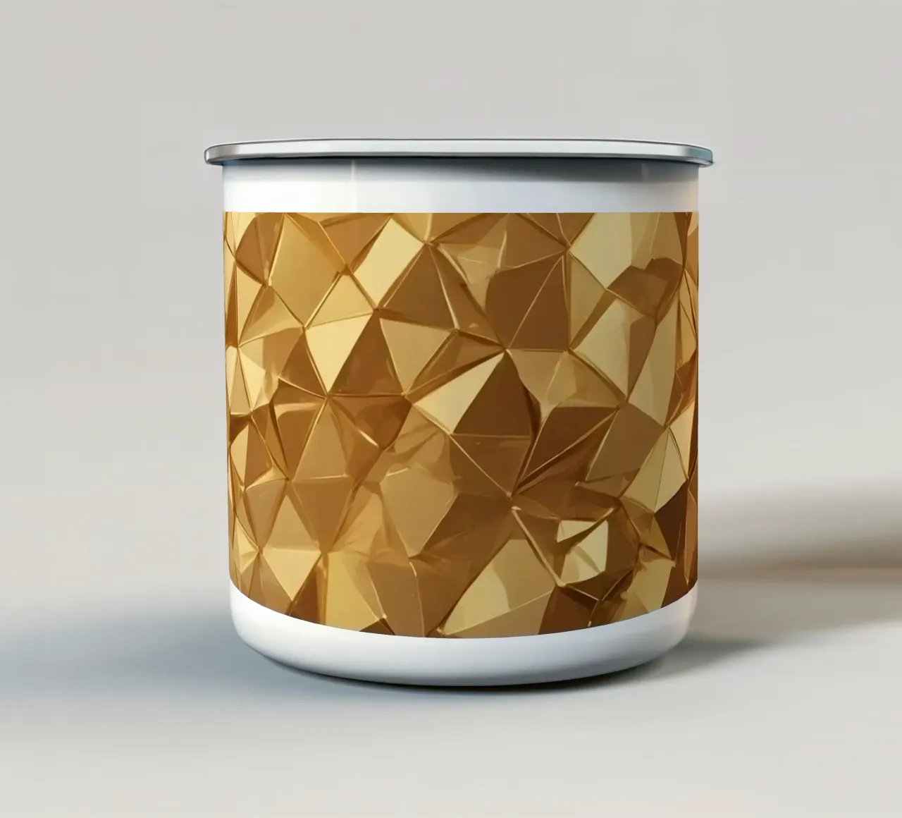 Sfondo con forme geometriche astratte dorate tazza in smalto da DesignDoodle