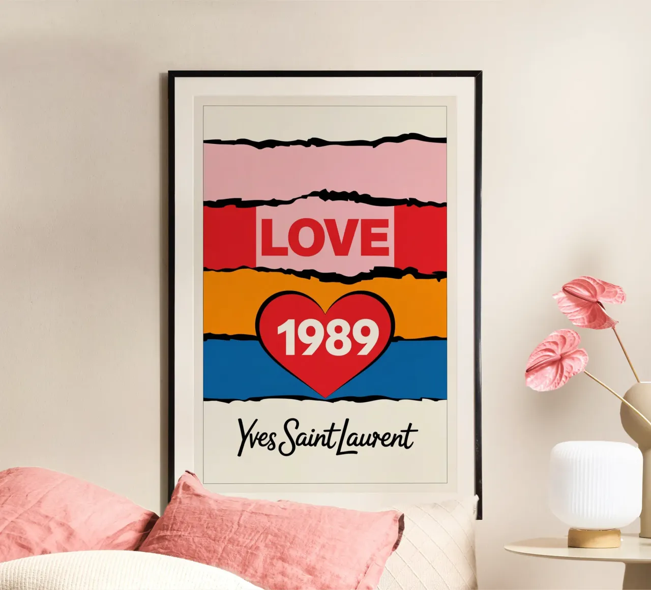 amore 1989 poster con telaio in legno da Charles A Boudreau