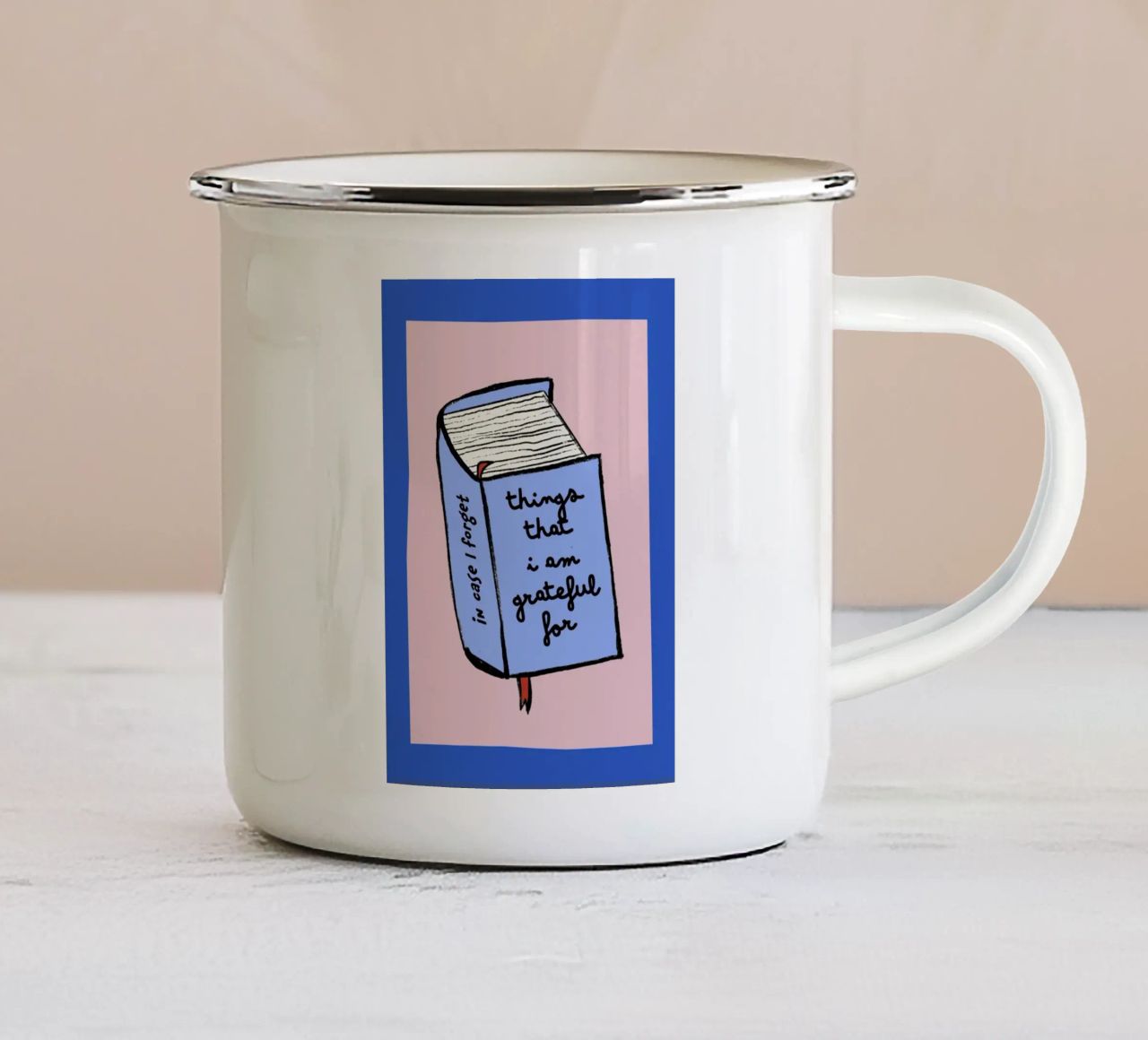 Things I am Grateful for tazza in smalto da thesoulhugclub