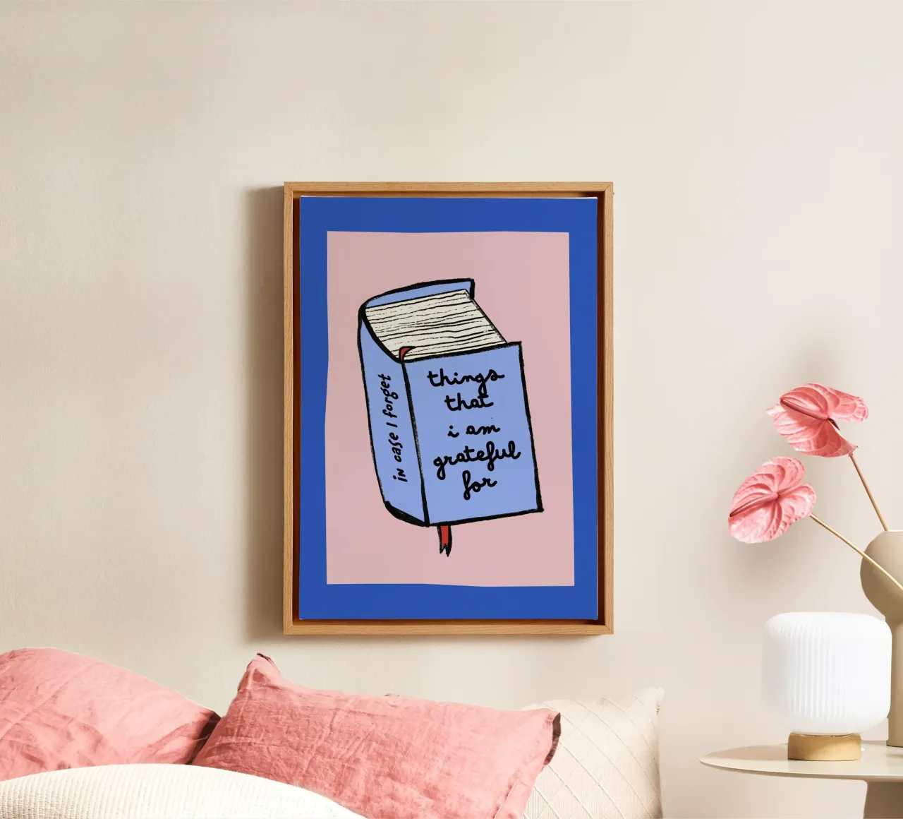 Things I am Grateful for tela con Cornice a cassetta da thesoulhugclub