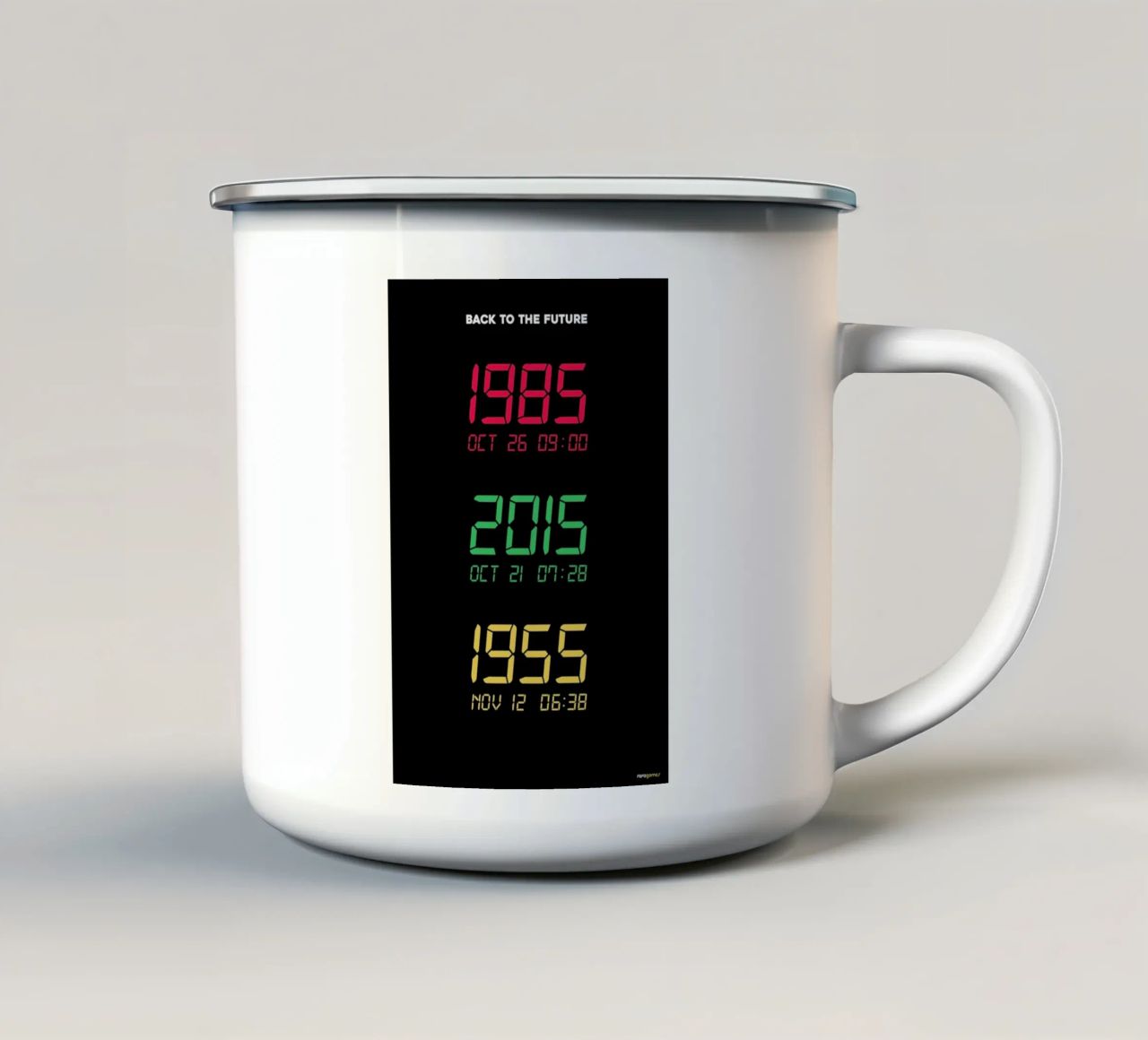 Back to the Future tazza in smalto da Rafa Gomes
