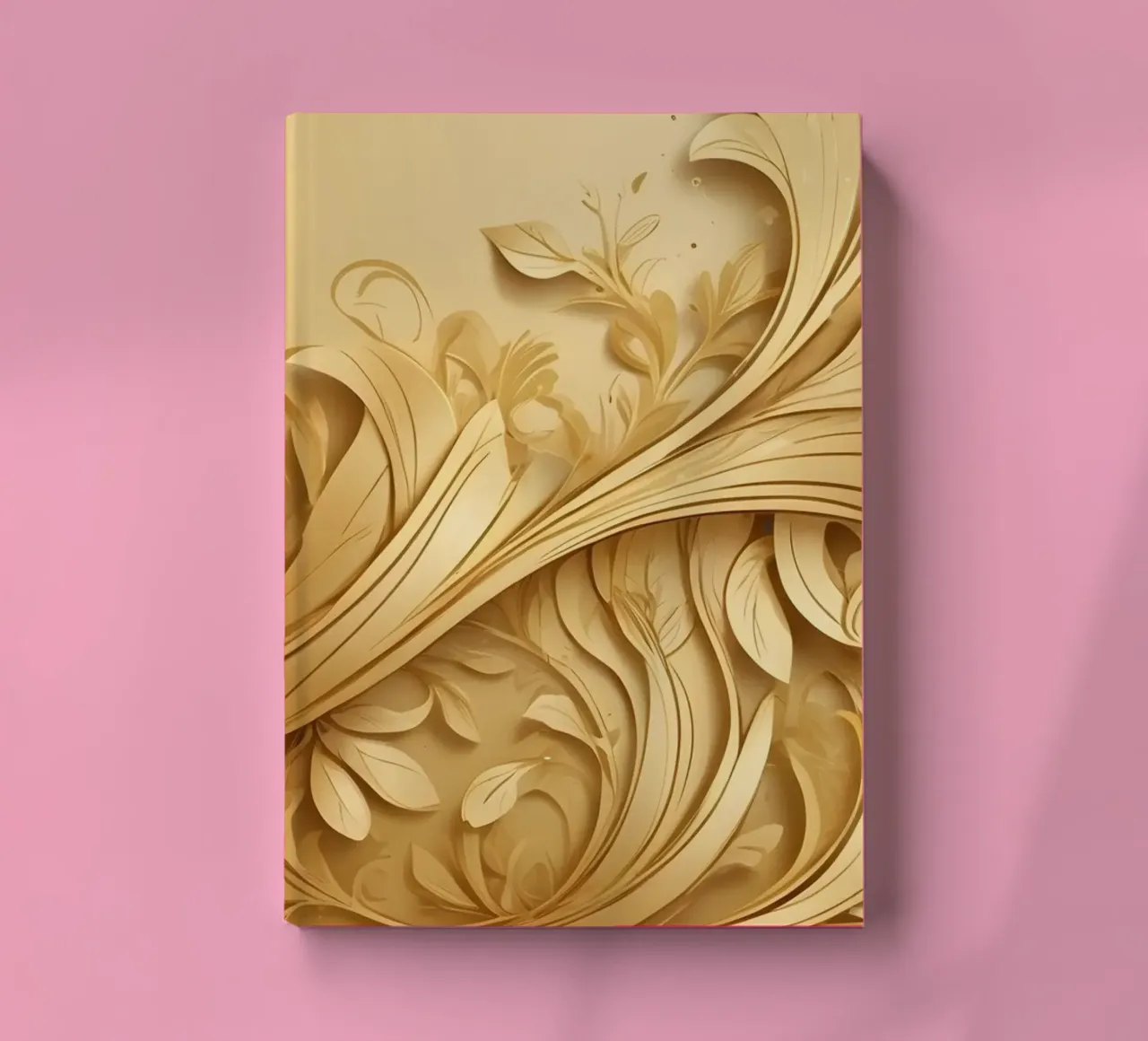 Elegant gold abstract design with intricate floral patterns notebook by DesignDoodle