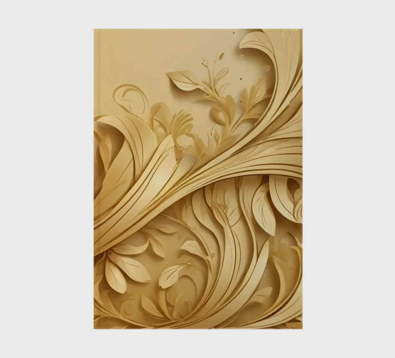 Elegant gold abstract design with intricate floral patterns notebook by DesignDoodle