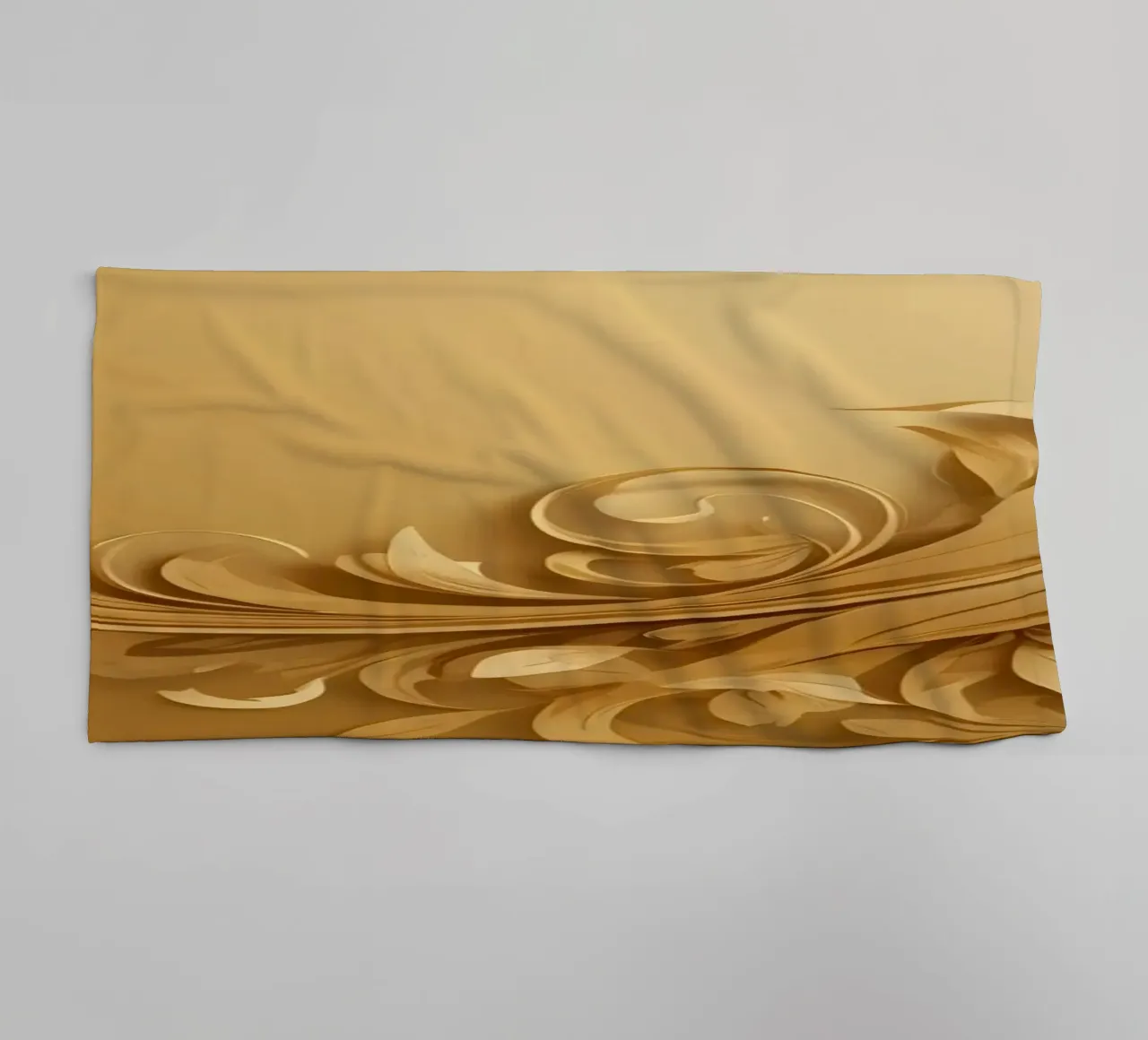 Elegant gold abstract design with intricate floral patterns towel by DesignDoodle
