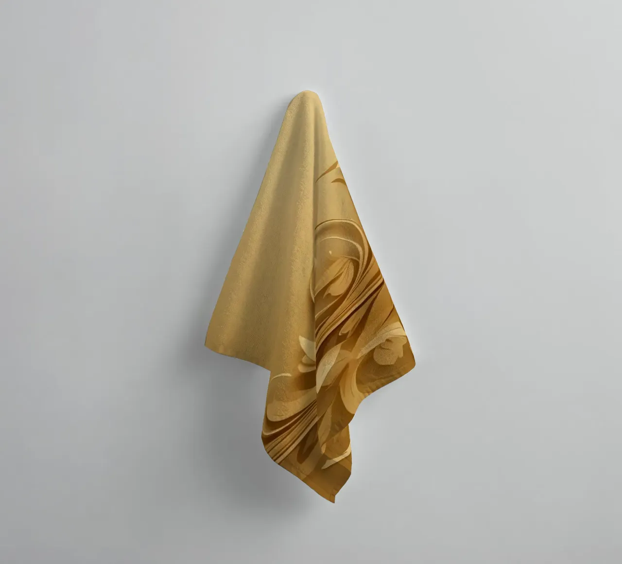 Elegant gold abstract design with intricate floral patterns towel by DesignDoodle