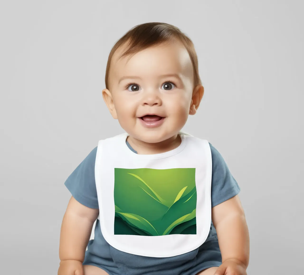 Design verde astratto con forme fluide e sfumature bavaglino da DesignDoodle