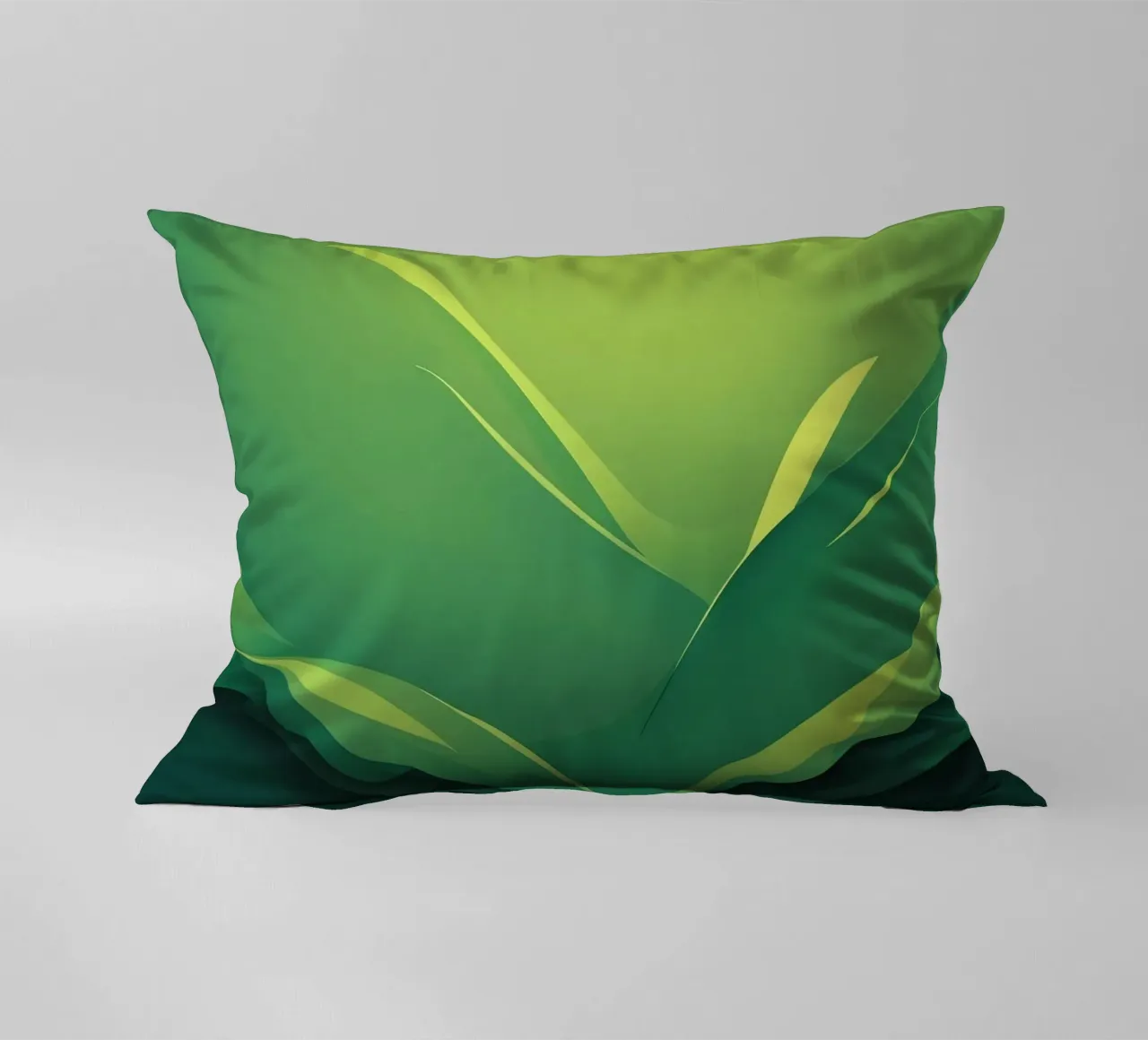 Abstract green design featuring flowing shapes and gradients decorative cushion by DesignDoodle