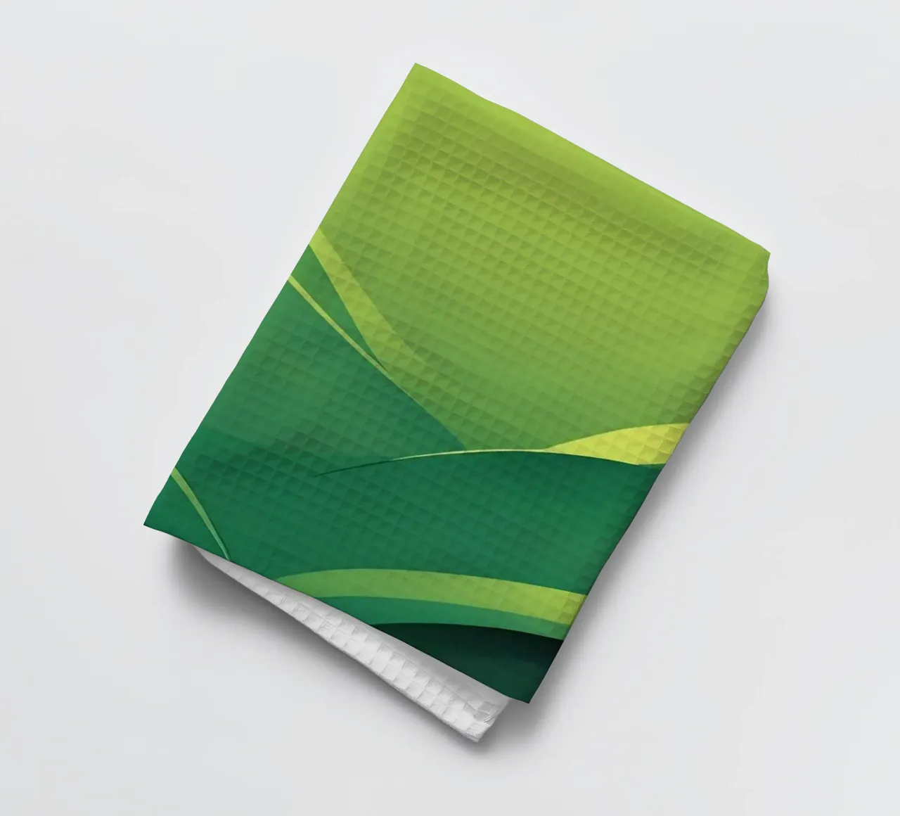 Abstract green design featuring flowing shapes and gradients tea towel by DesignDoodle