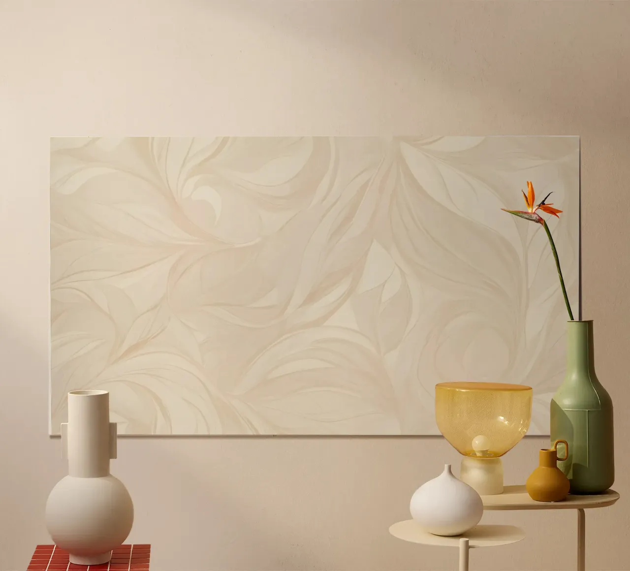 Abstract light beige wallpaper design hahnemühle by DesignDoodle