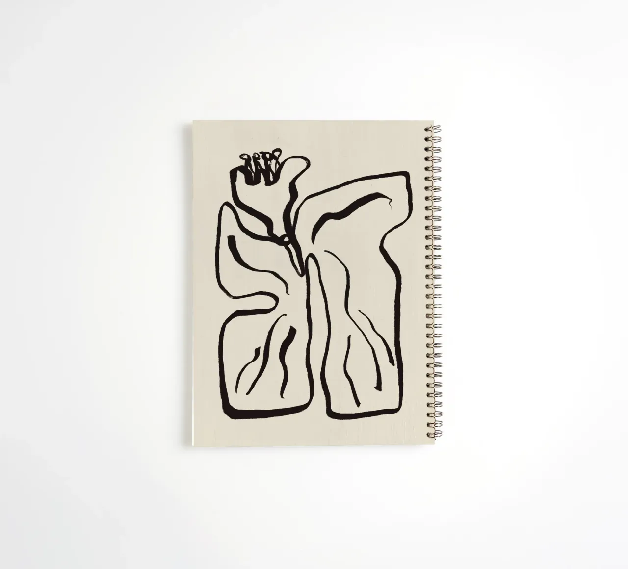 Ink painting - flower spiral notebook by Little Dean