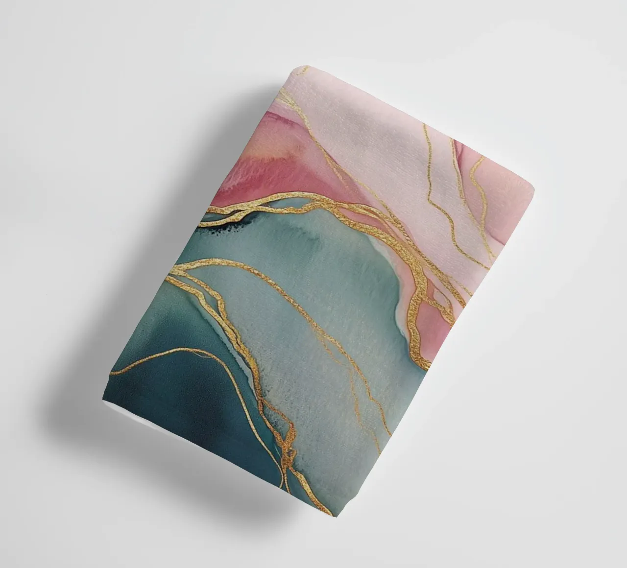 Golden Dynamic Waves towel by Carinaprint