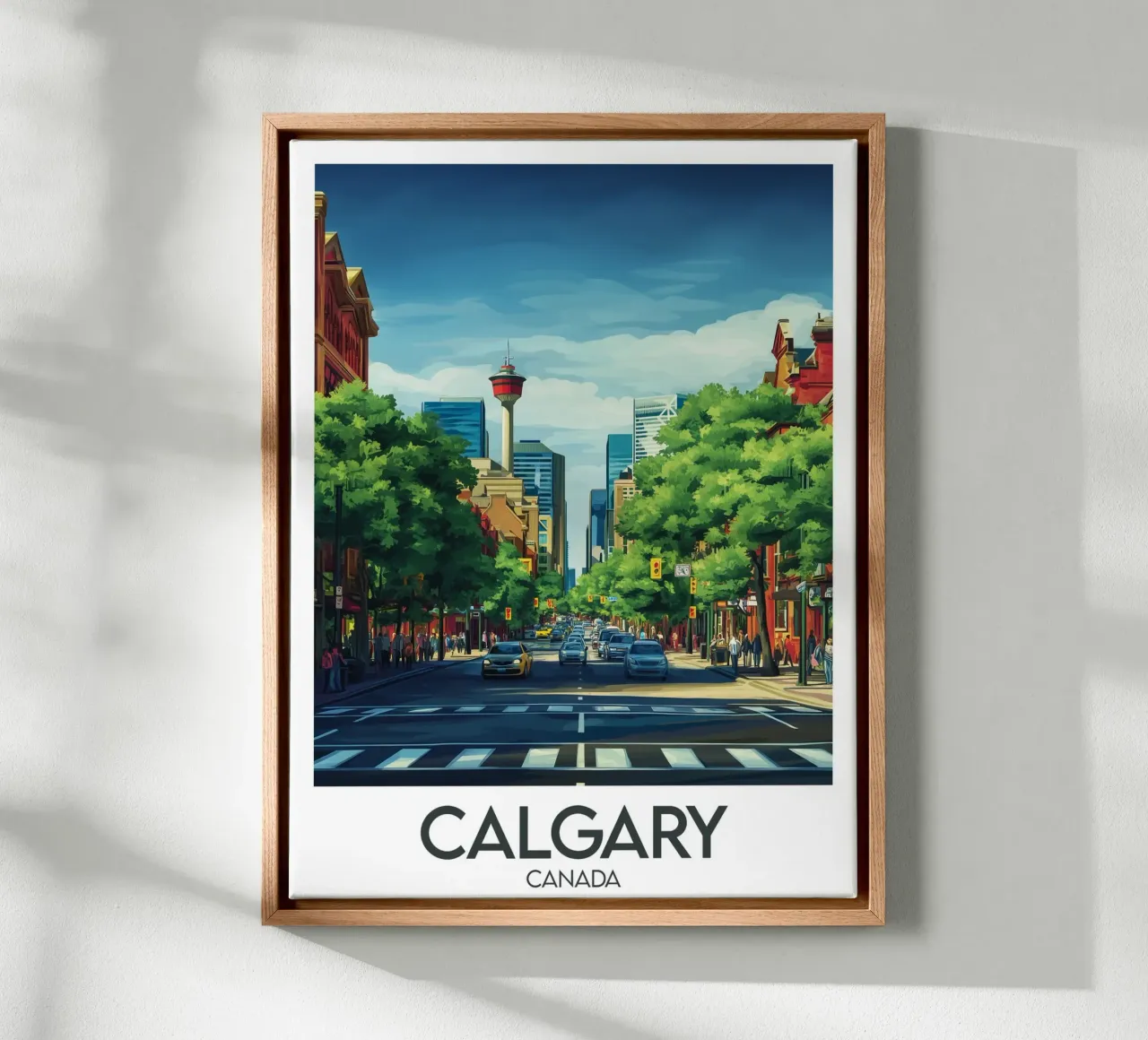 Affiche Calgary tela con Cornice a cassetta da Frame the World