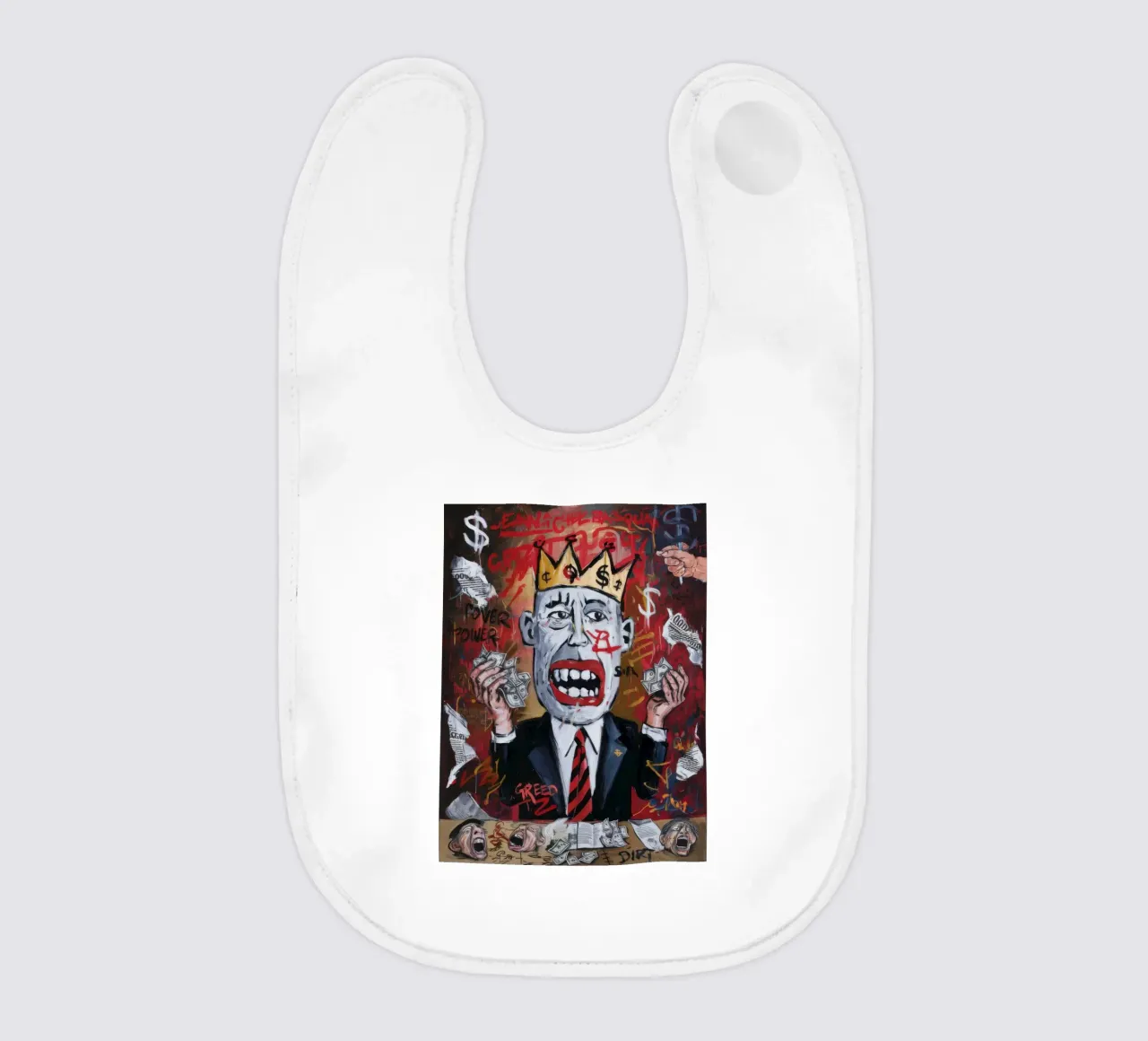 Crowned Chaos Reign baby bib by Muse Fragments
