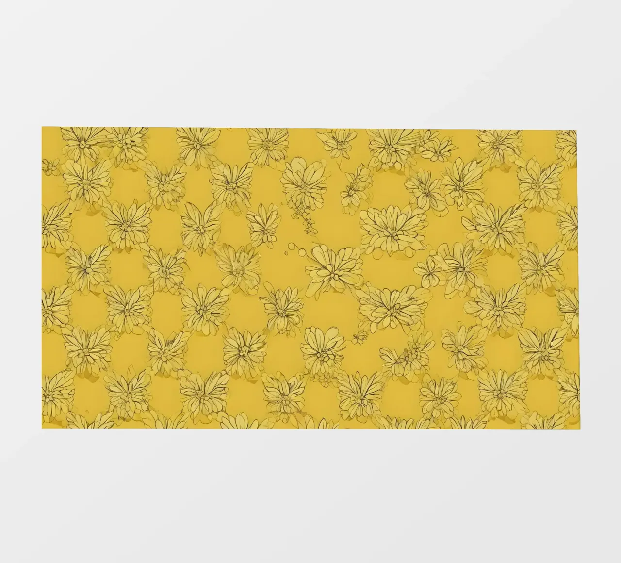 Papier peint abstrait jaune vif avec des motifs floraux complexes bâche pvc de DesignDoodle