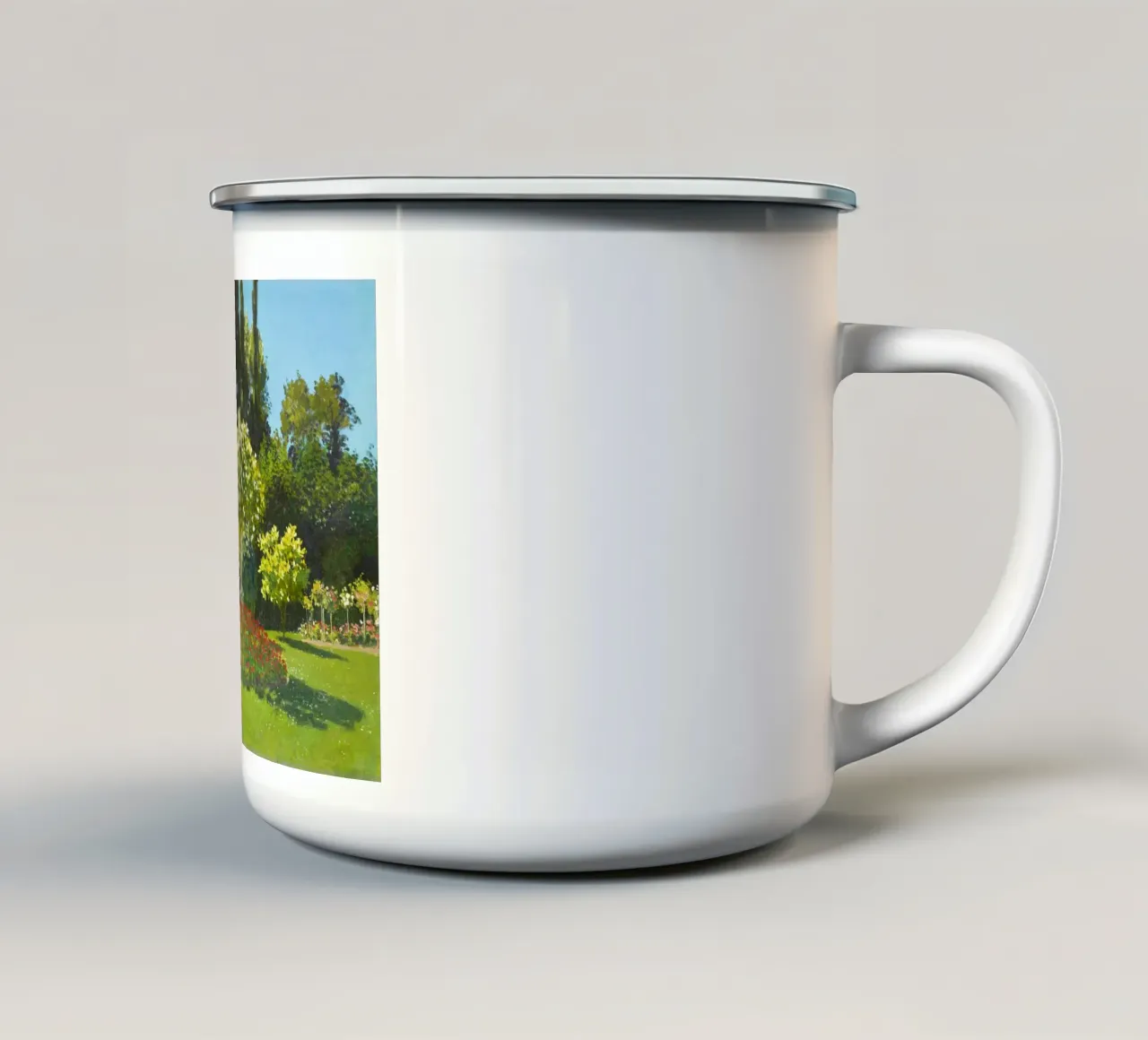 Claude Monet’s Lady in the Garden (1867) tazza in smalto da Monet Art Prints