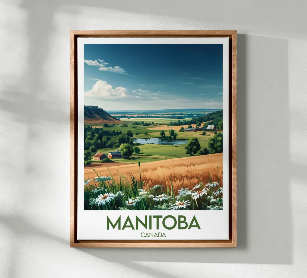 Affiche Manitoba tela con Cornice a cassetta da Frame the World