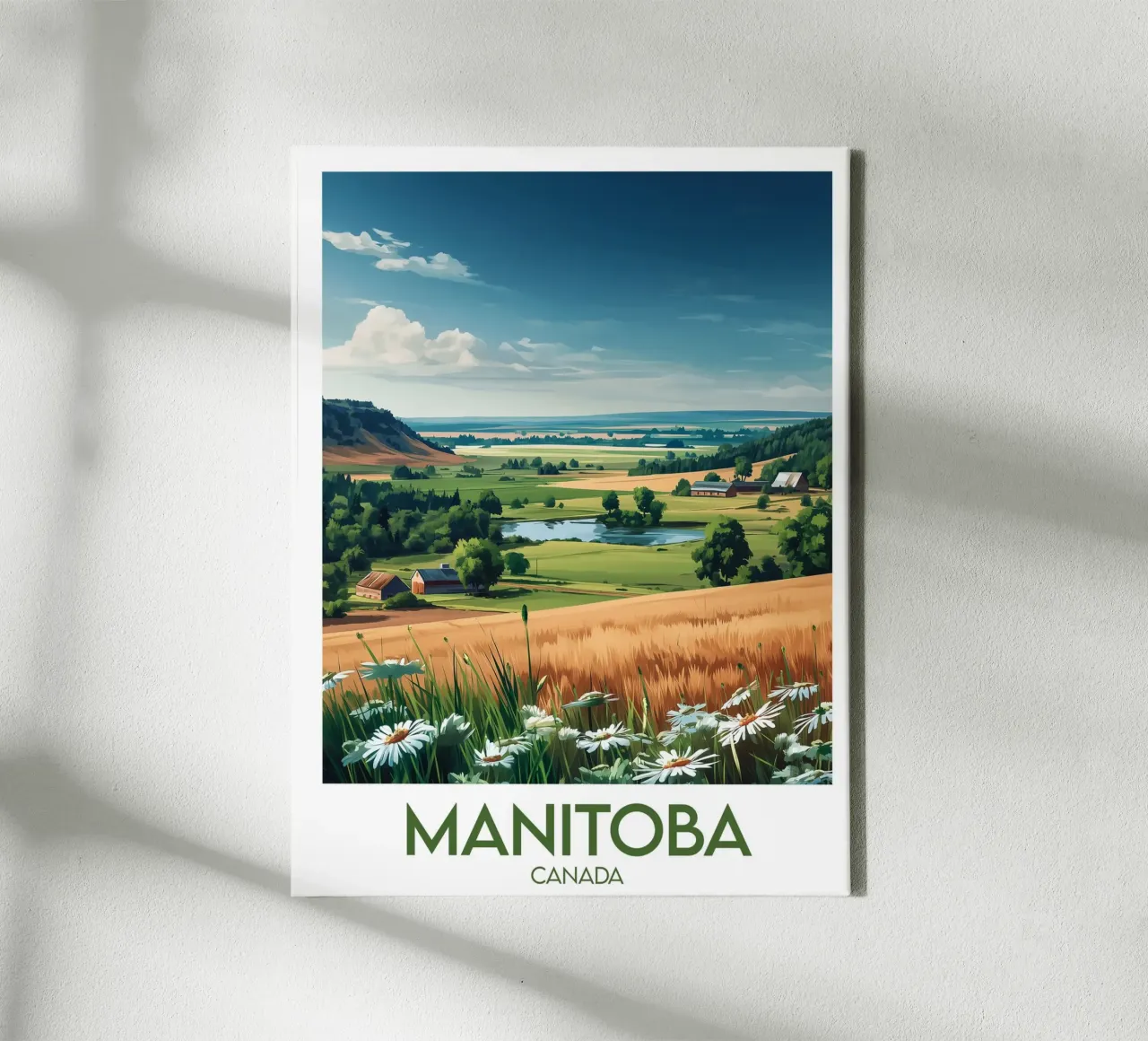 Affiche Manitoba tela con Cornice a cassetta da Frame the World