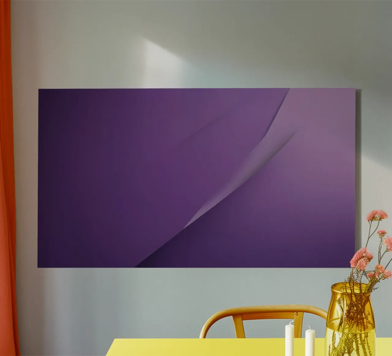 paars abstract behangontwerp dat woonkamer verbetert canvas van DesignDoodle