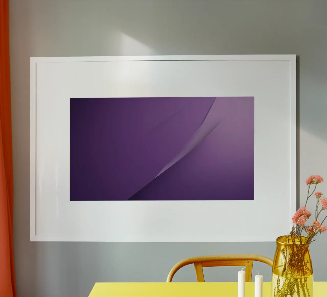 paars abstract behangontwerp dat woonkamer verbetert hahnemühle van DesignDoodle