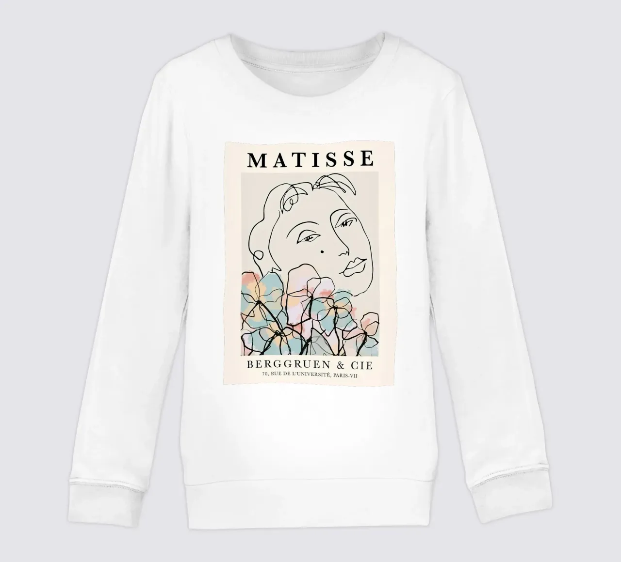 Henri Matisse Donna Fiori Una Linea felpa bambino da MinaHome