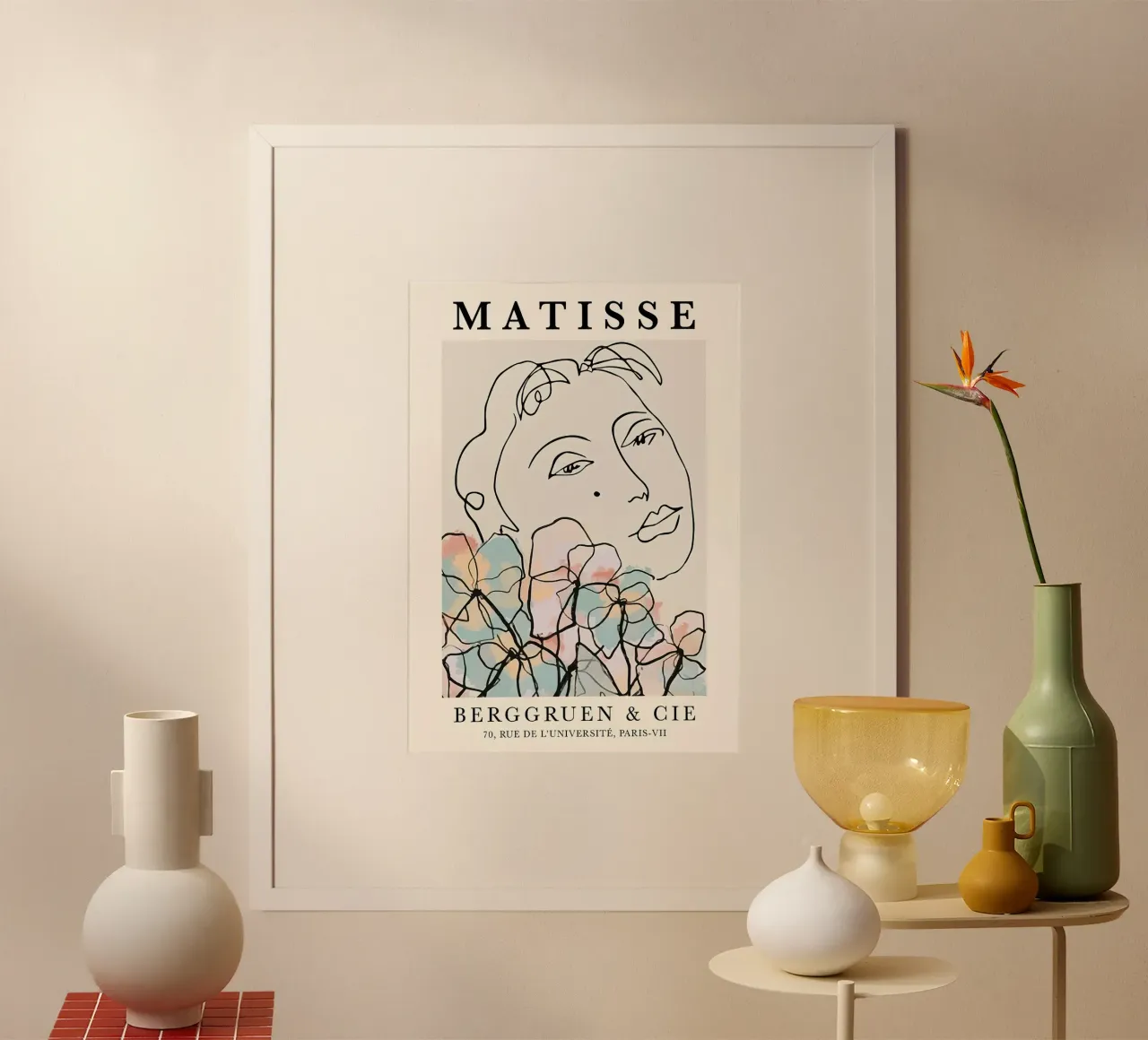Henri Matisse Donna Fiori Una Linea carta hahnemühle da MinaHome
