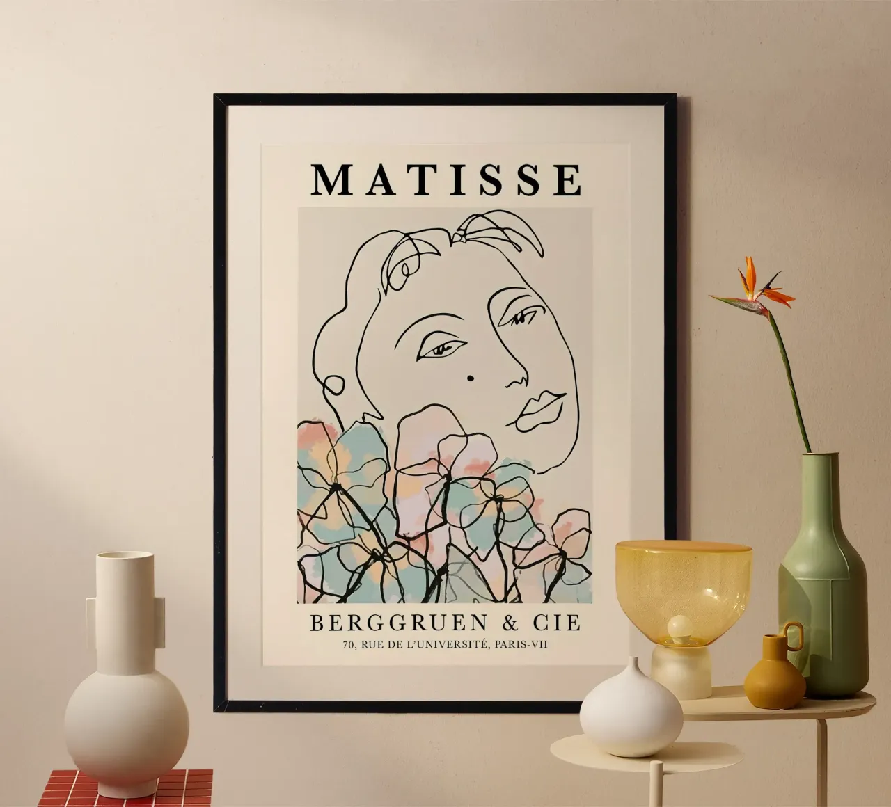 Henri Matisse Donna Fiori Una Linea carta hahnemühle da MinaHome