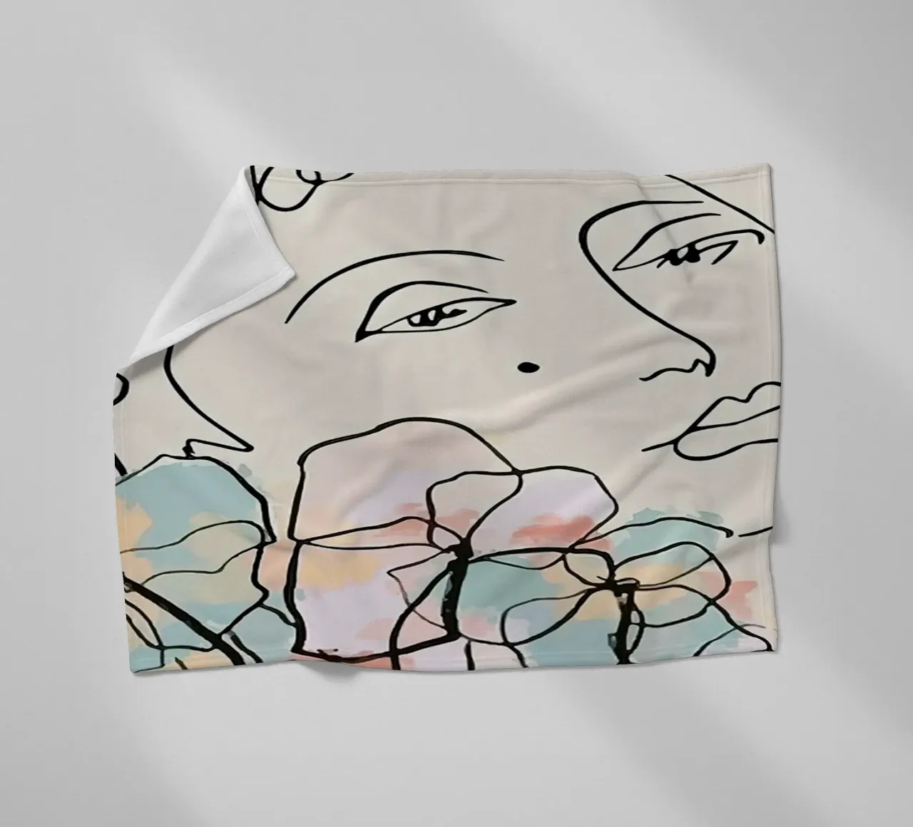 Henri Matisse Donna Fiori Una Linea coperta in pile da MinaHome