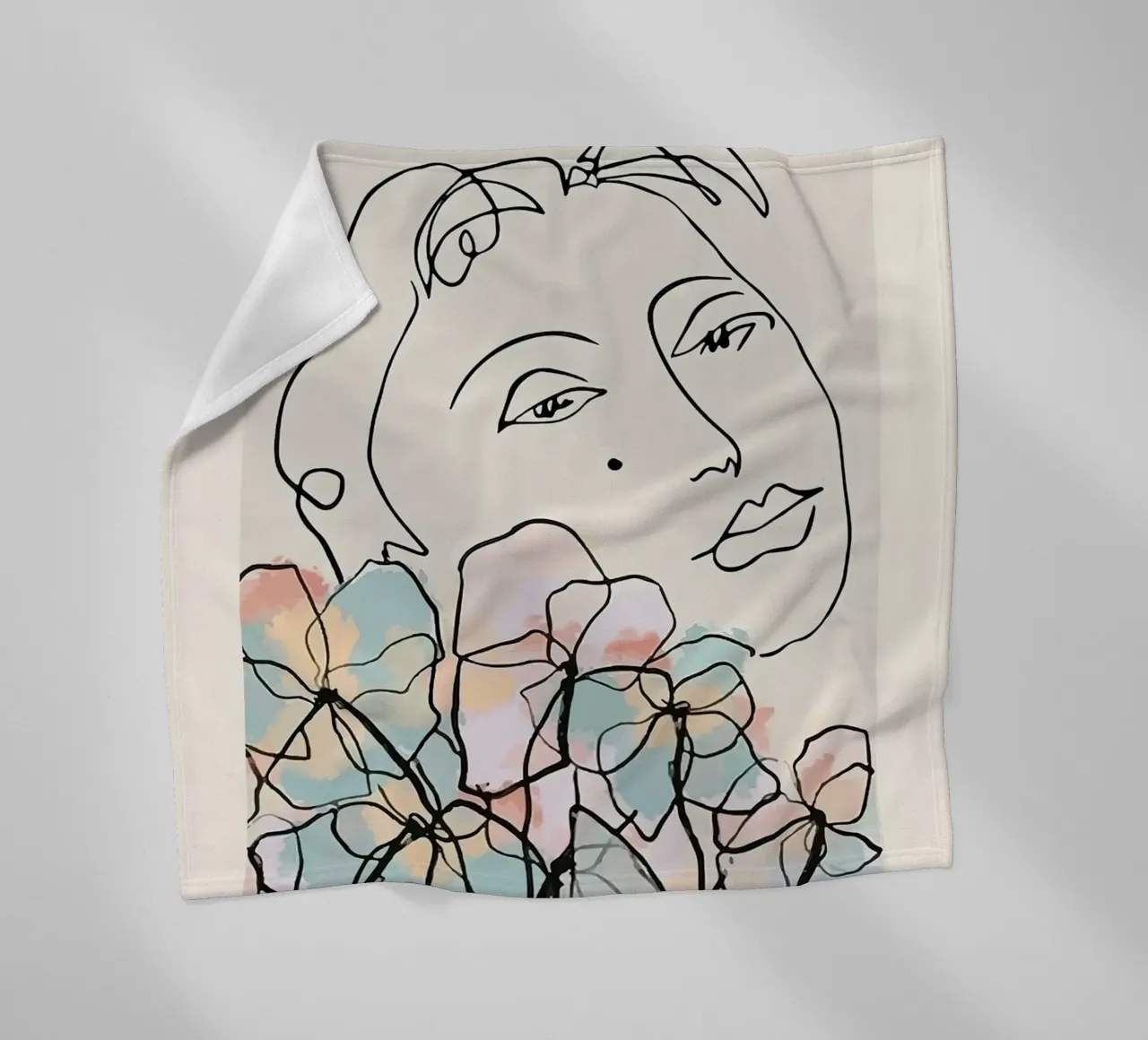 Henri Matisse Donna Fiori Una Linea coperta in pile da MinaHome