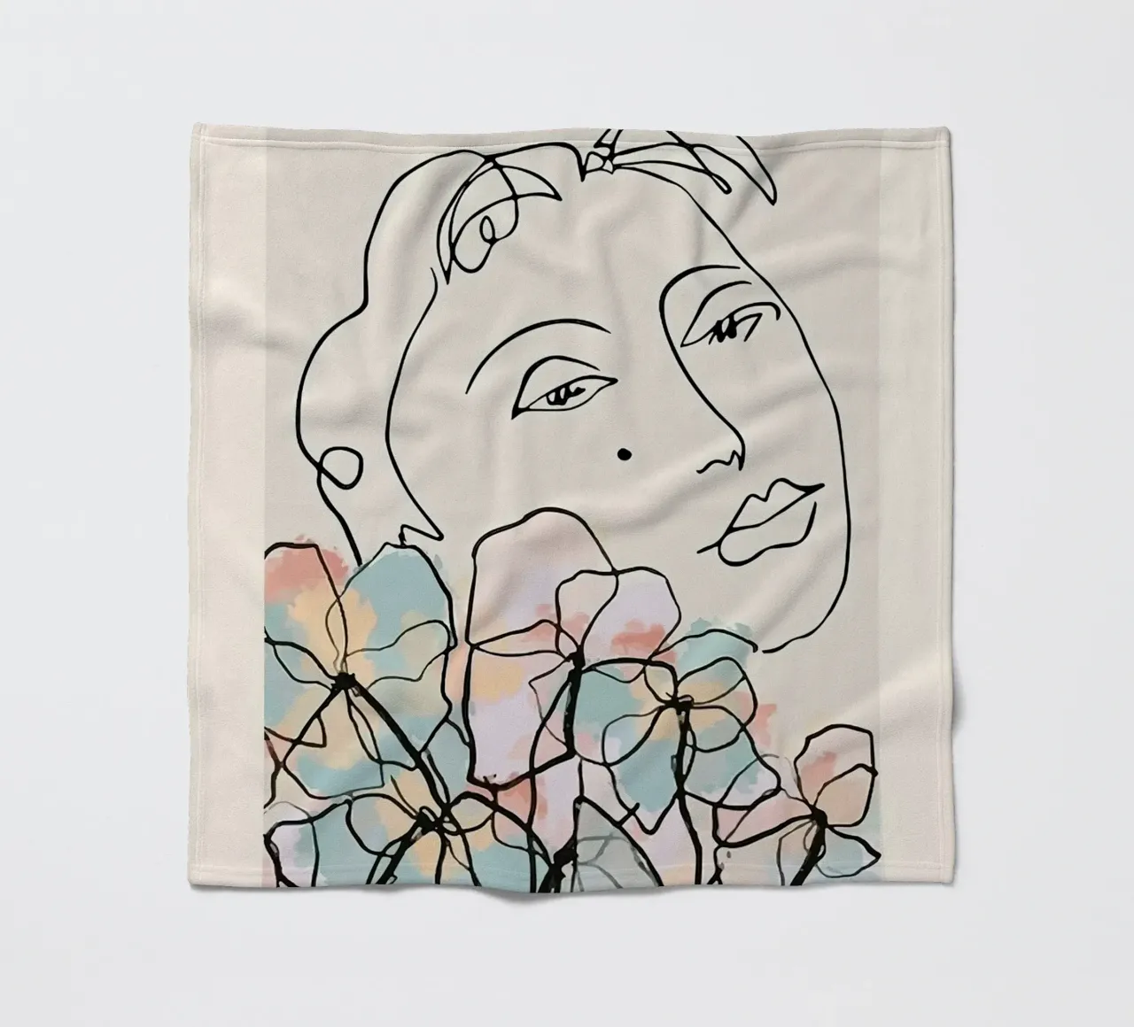 Henri Matisse Donna Fiori Una Linea coperta in pile da MinaHome