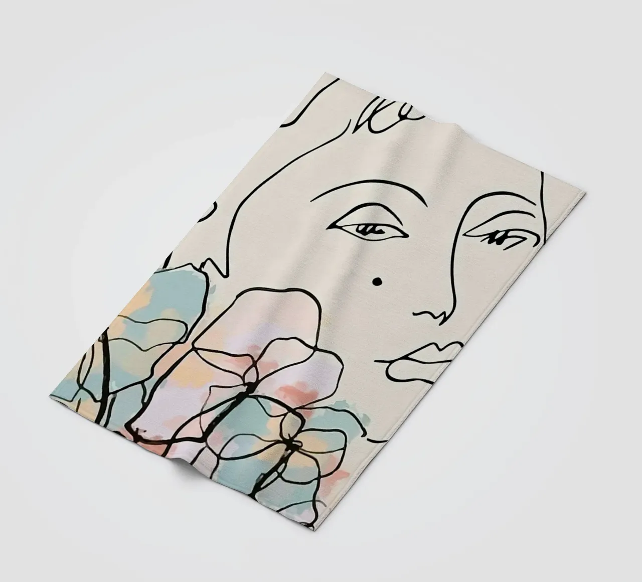 Henri Matisse Donna Fiori Una Linea coperta in pile da MinaHome