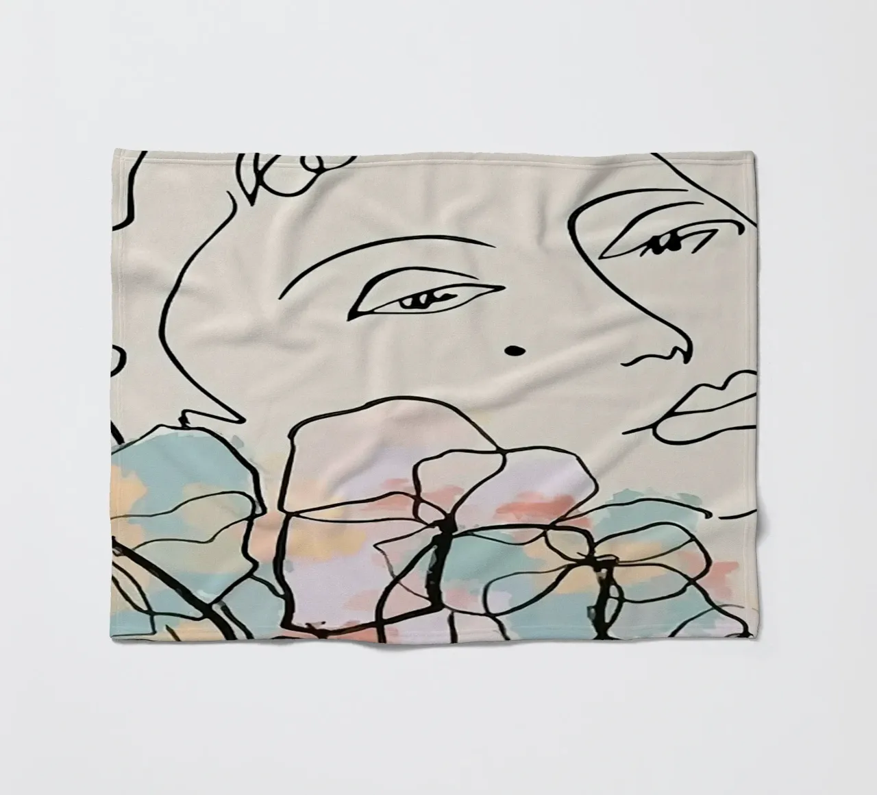 Henri Matisse Donna Fiori Una Linea coperta in pile da MinaHome