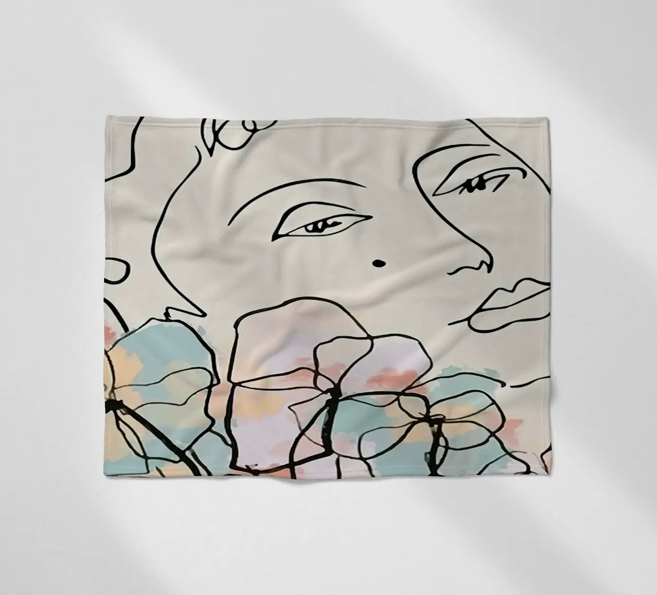 Henri Matisse Donna Fiori Una Linea coperta in pile da MinaHome