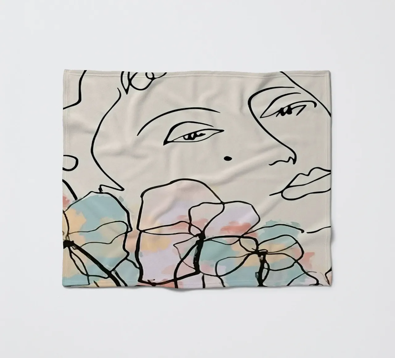 Henri Matisse Donna Fiori Una Linea coperta in pile da MinaHome