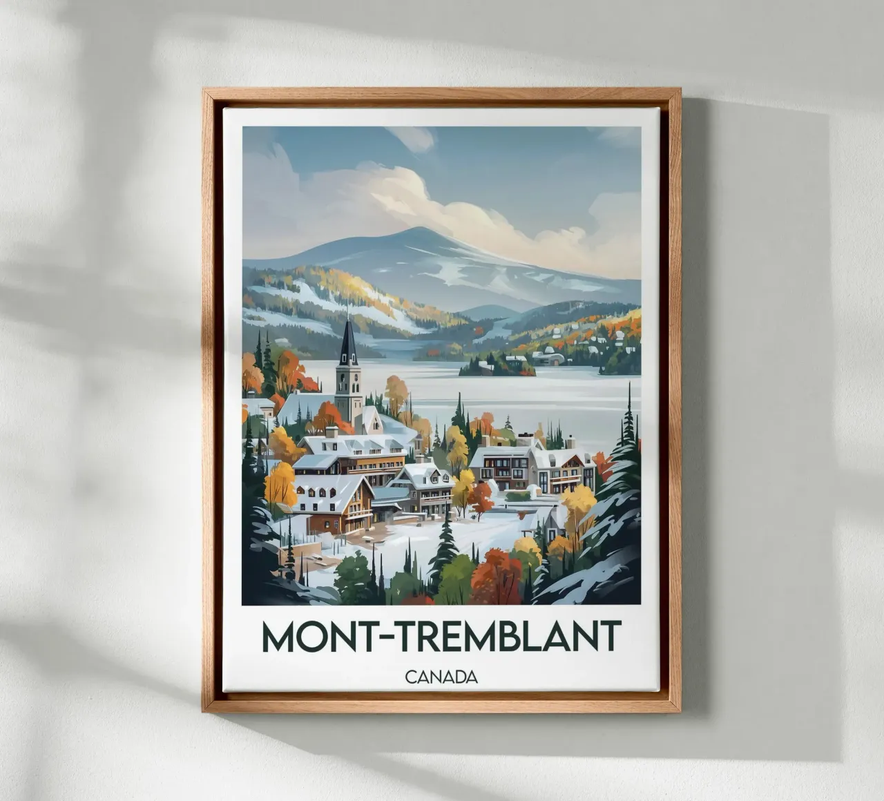 Poster di Mont-Tremblant tela con Cornice a cassetta da Frame the World