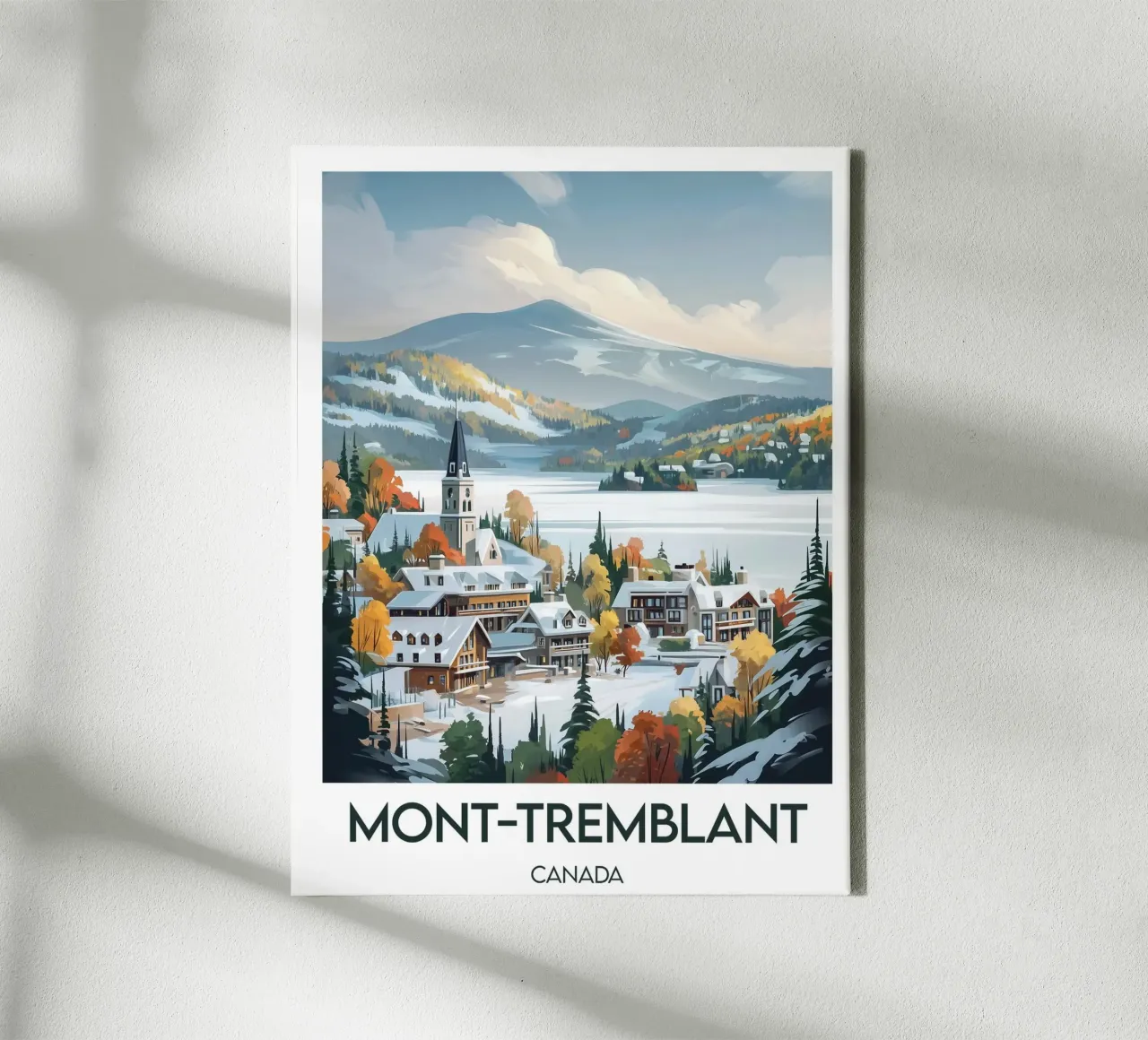 Poster di Mont-Tremblant tela con Cornice a cassetta da Frame the World