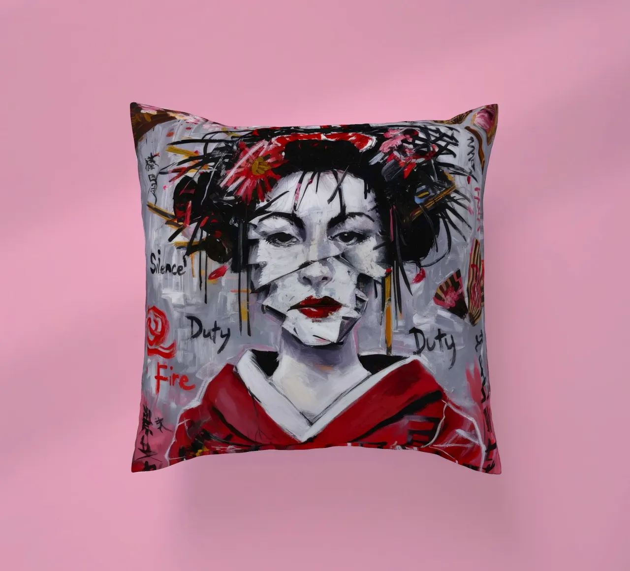 Segreti velati di una geisha cuscino da Muse Fragments