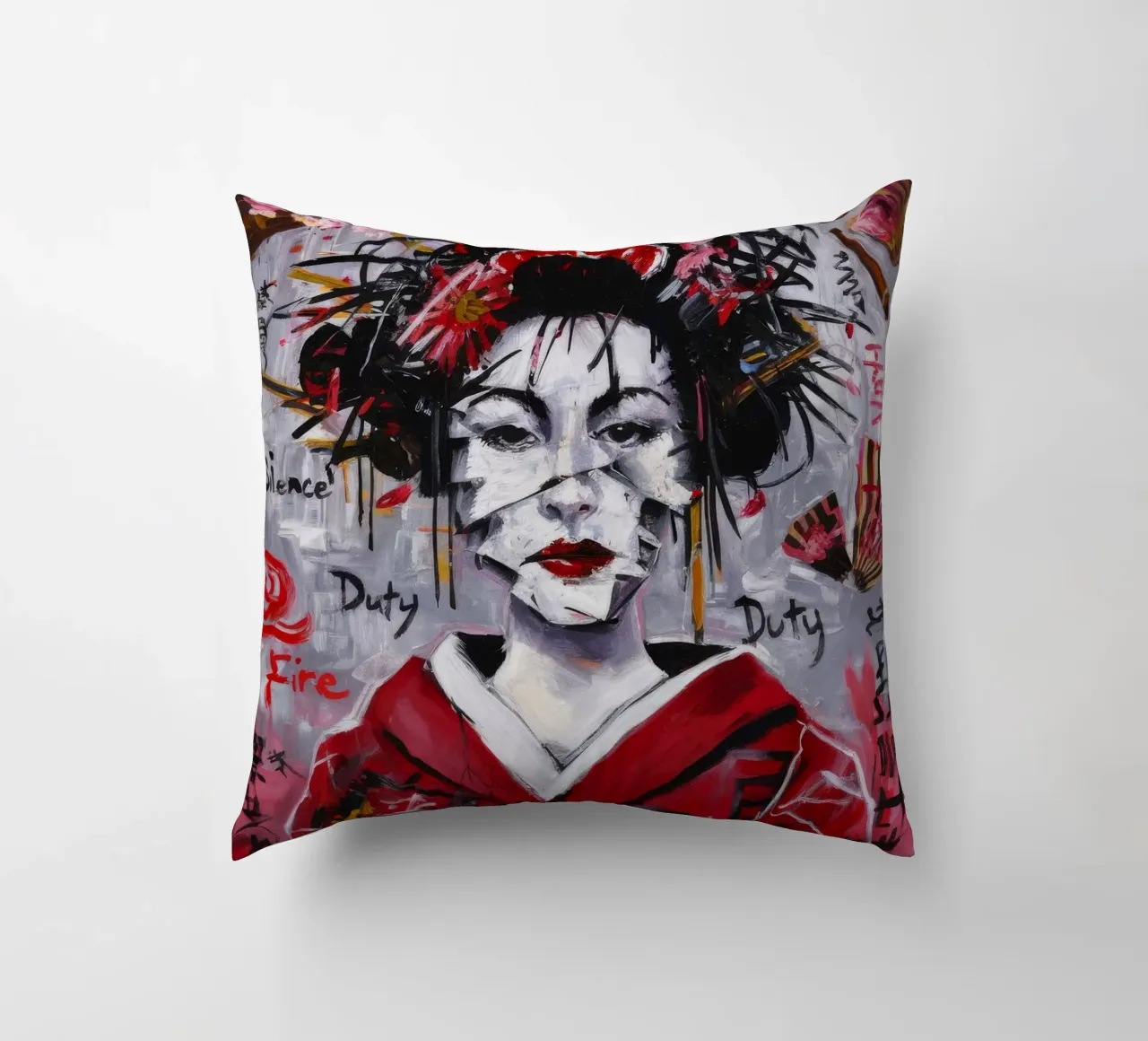 Segreti velati di una geisha cuscino da Muse Fragments