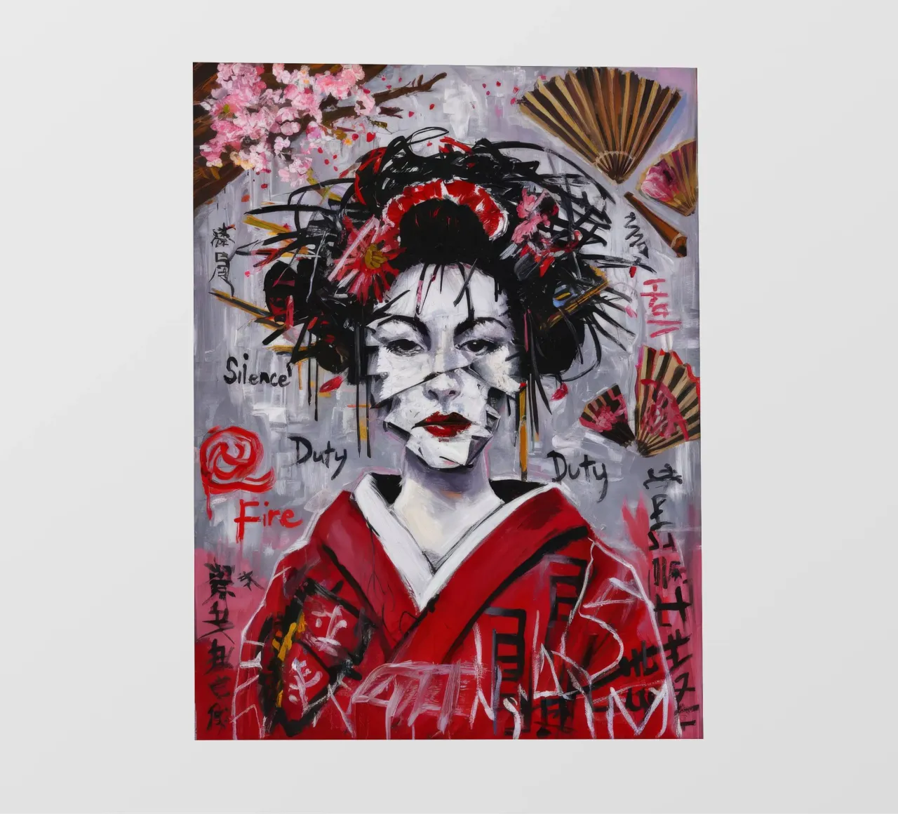 Segreti velati di una geisha telo in pvc da Muse Fragments
