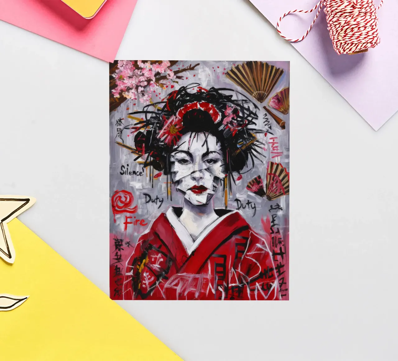 Geisha Veiled Secrets sticker by Muse Fragments