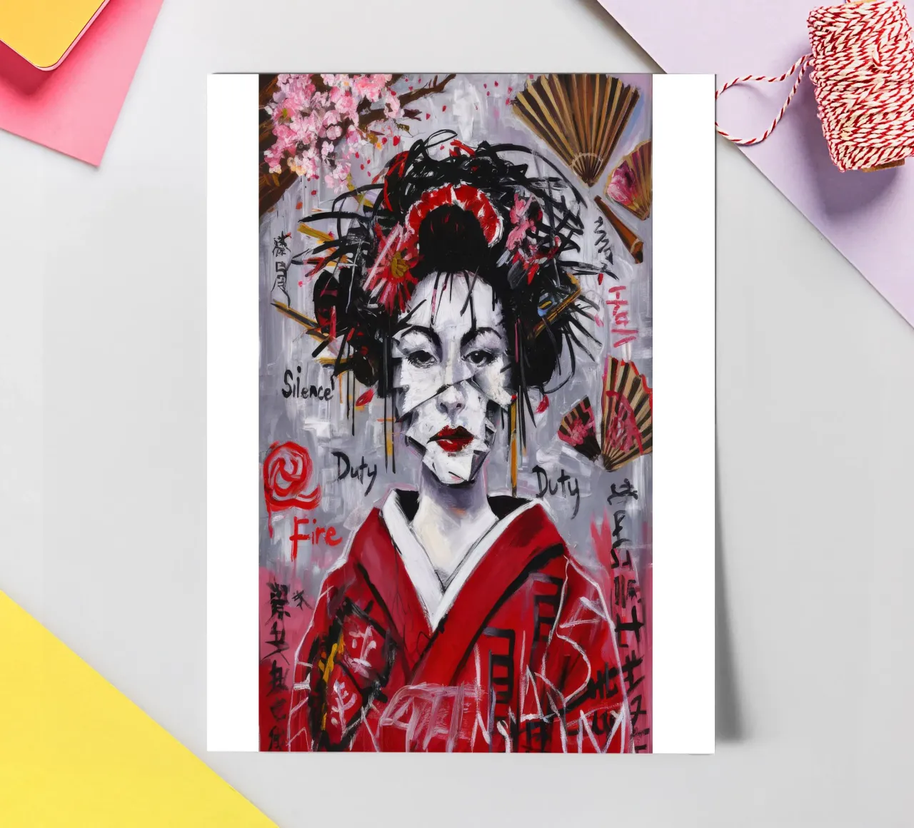 Geisha Veiled Secrets sticker sheet by Muse Fragments