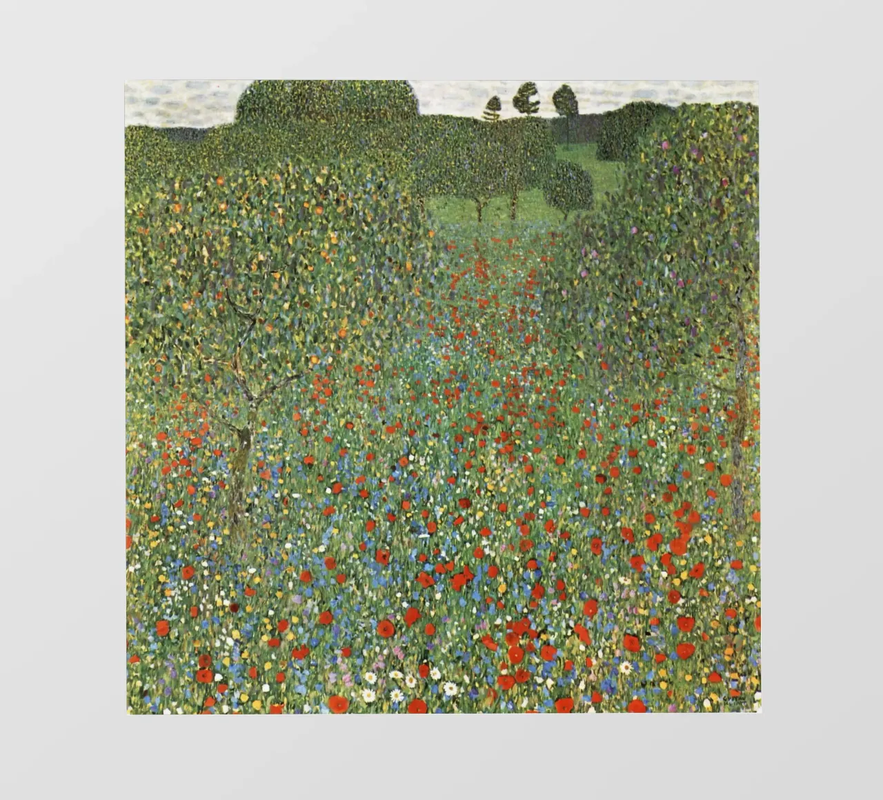 Gustav Klimt’s Poppy Field (Mohnfeld) (1907) Backlit Folie von Venus Art