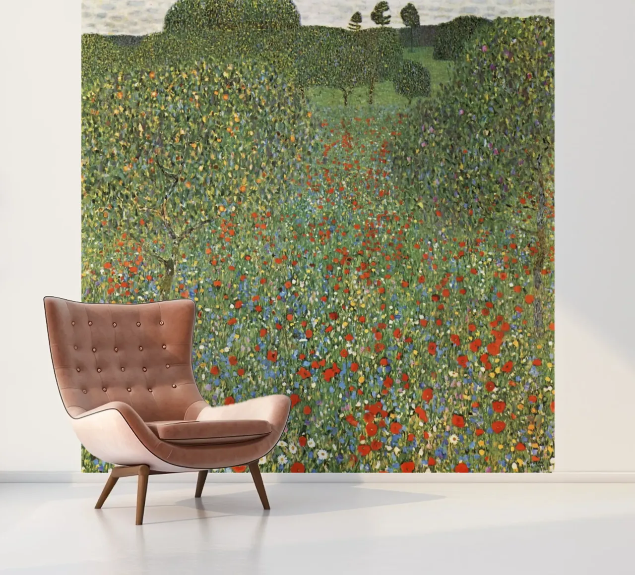 Gustav Klimt's Poppy Field (1907) photo wallpaper by Venus Art