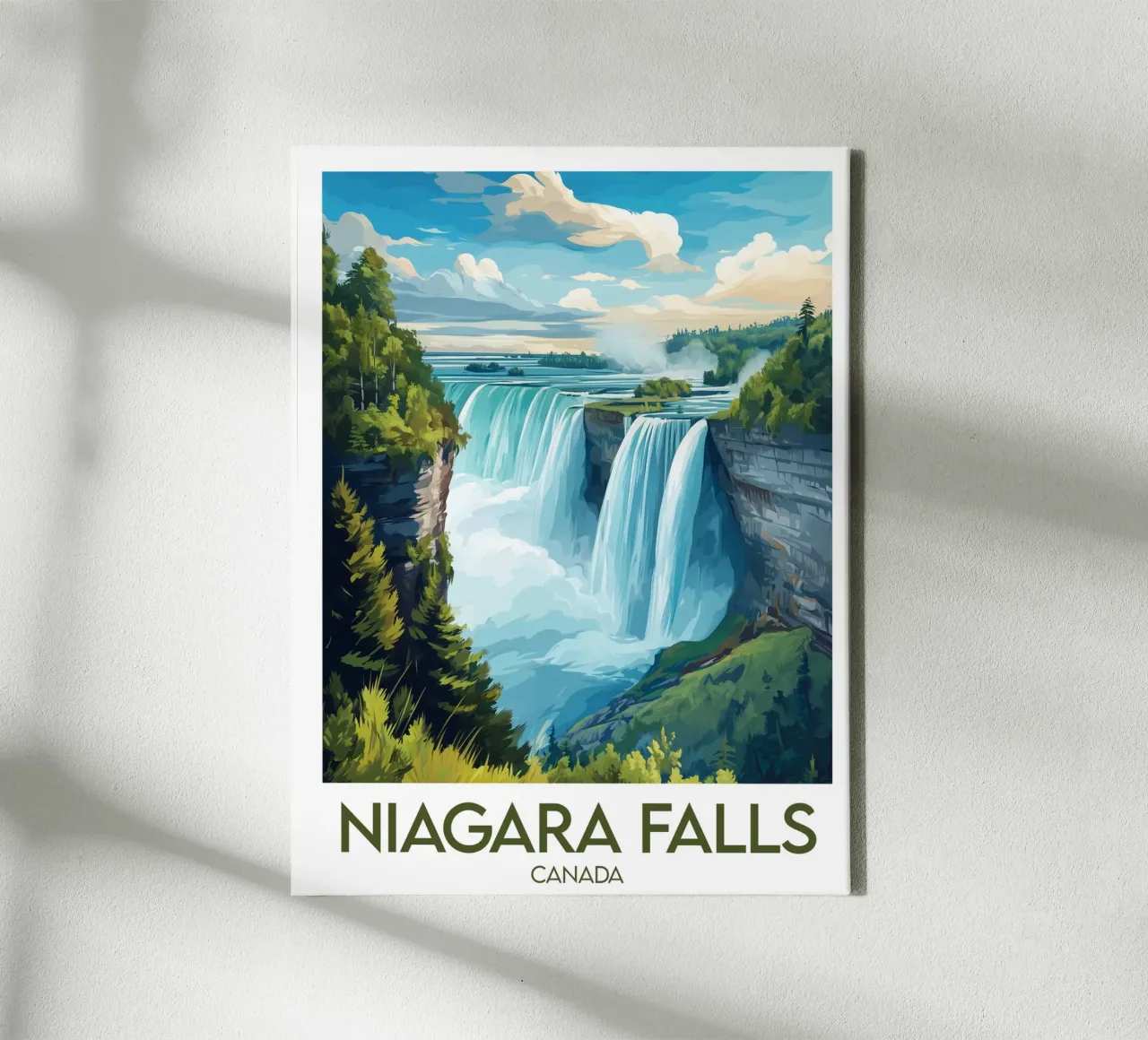 Affiche Niagara Falls tela con Cornice a cassetta da Frame the World