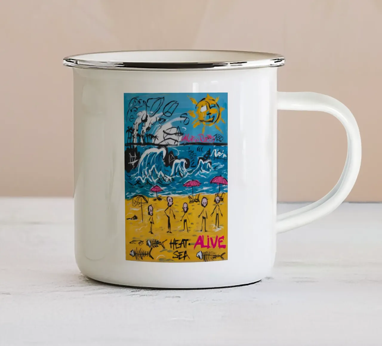 Calore vivo e ardente tazza in smalto da Muse Fragments