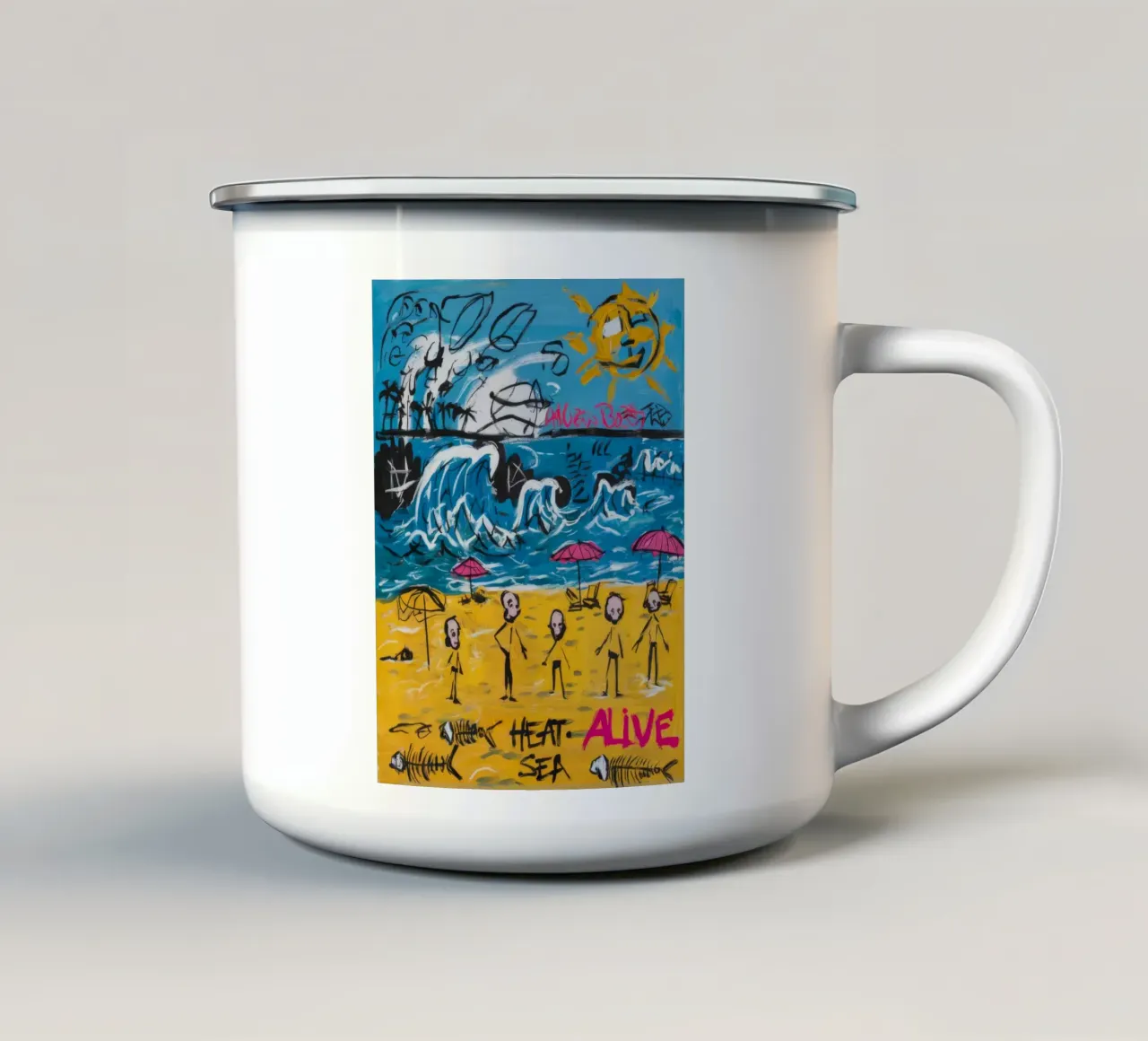 Calore vivo e ardente tazza in smalto da Muse Fragments