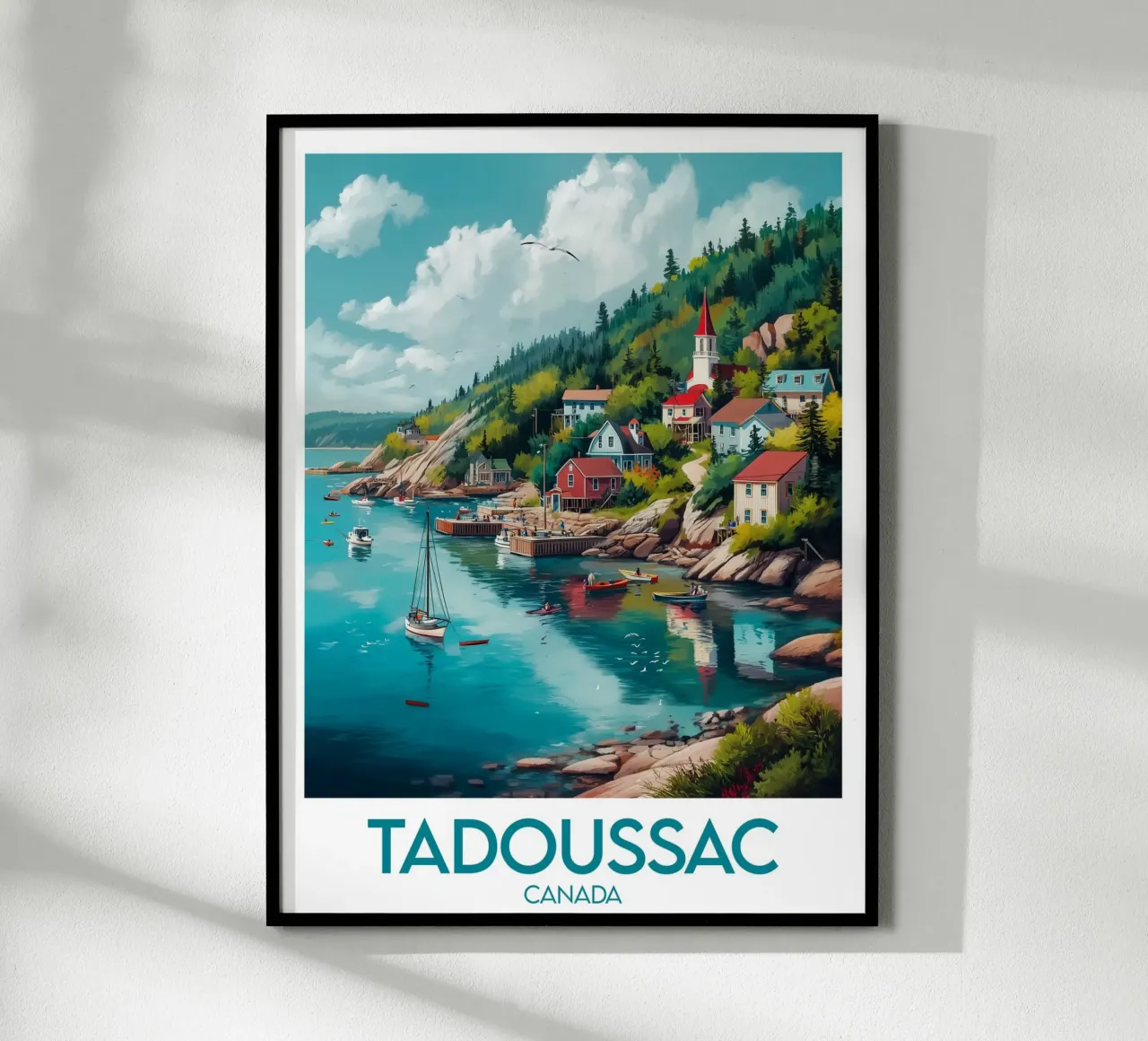 Affiche Tadoussac poster con telaio in legno da Frame the World